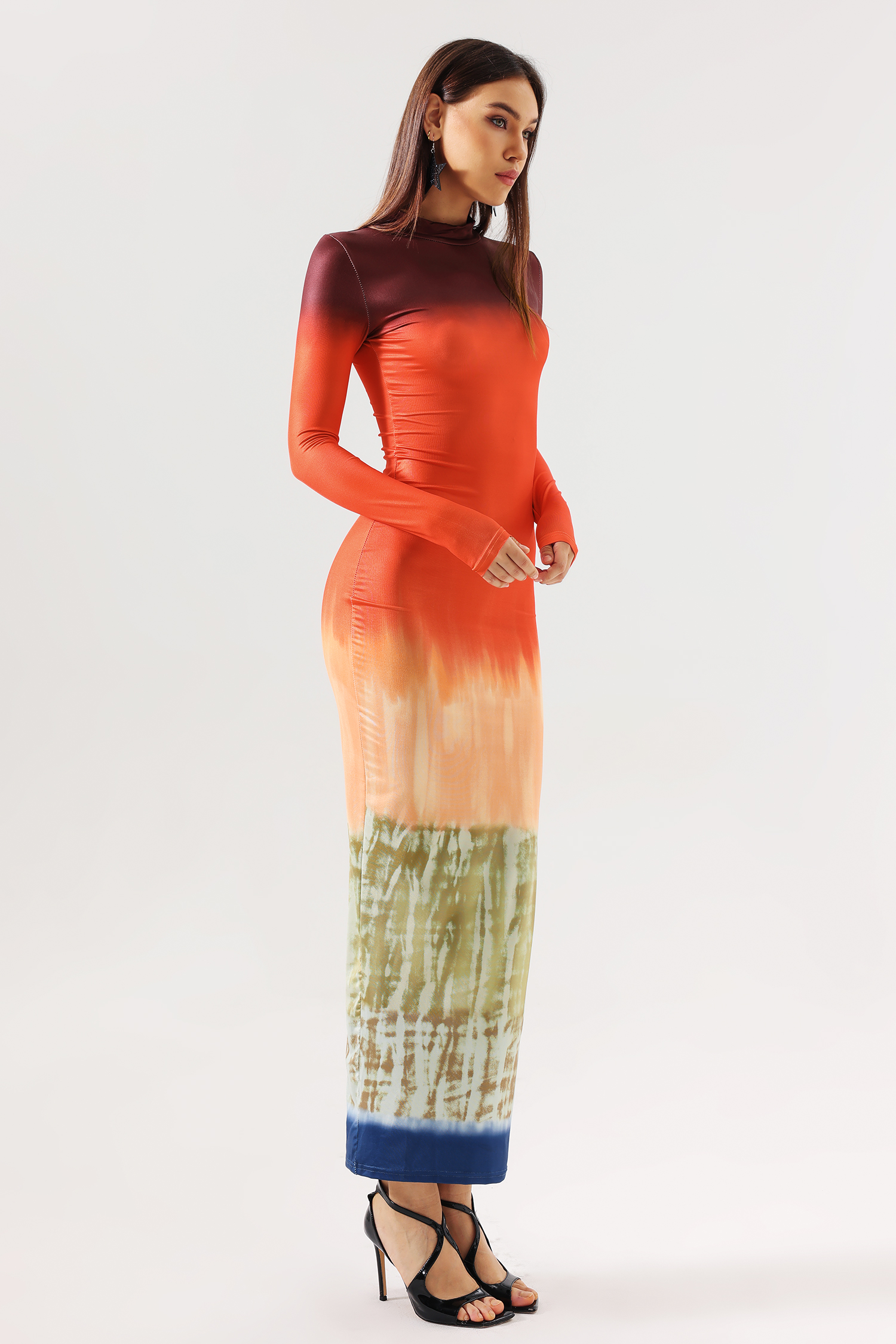 Turey Gradient Printed Maxi Dress