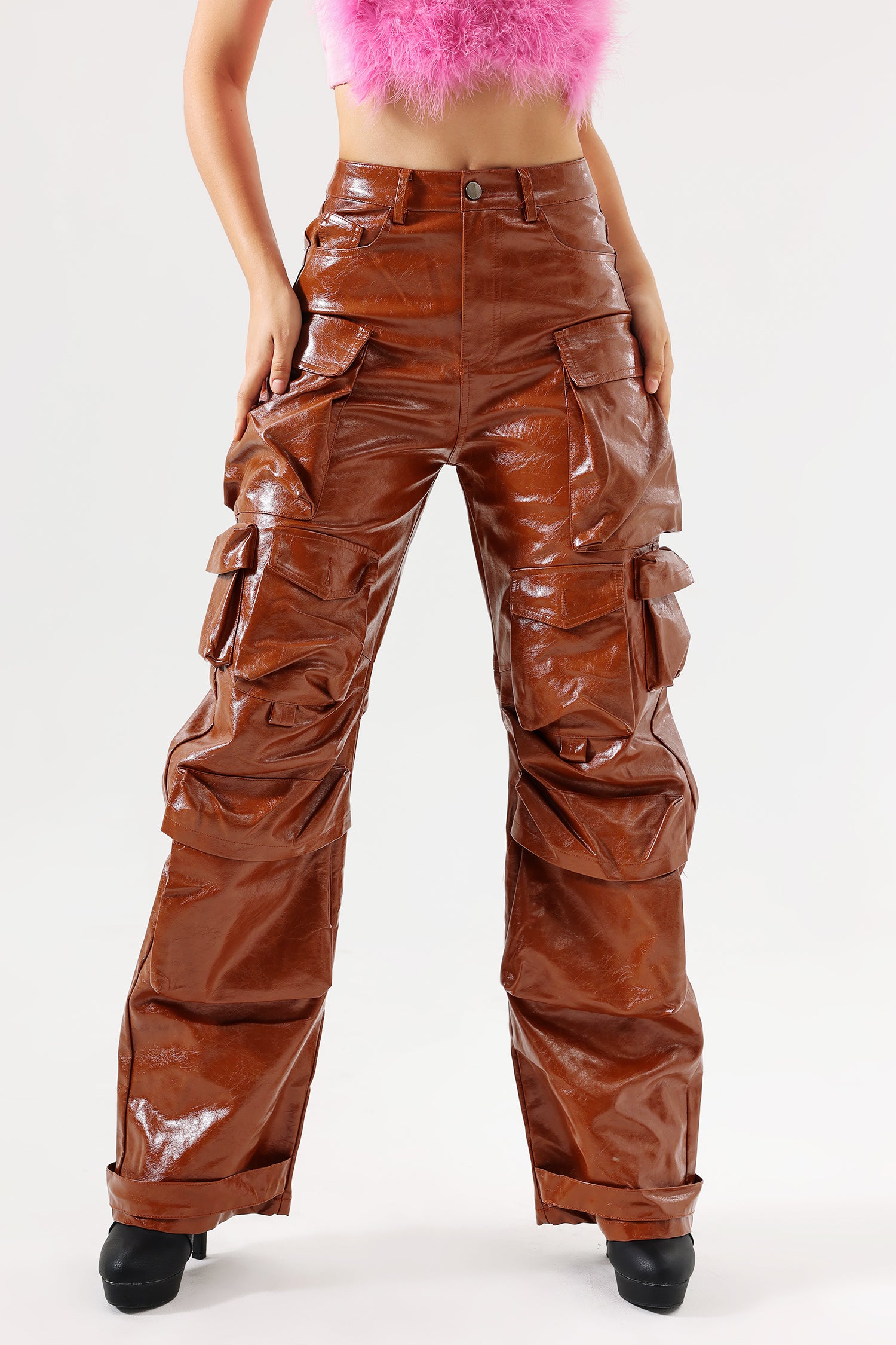 Manik Eco-Leather Cargo Pants