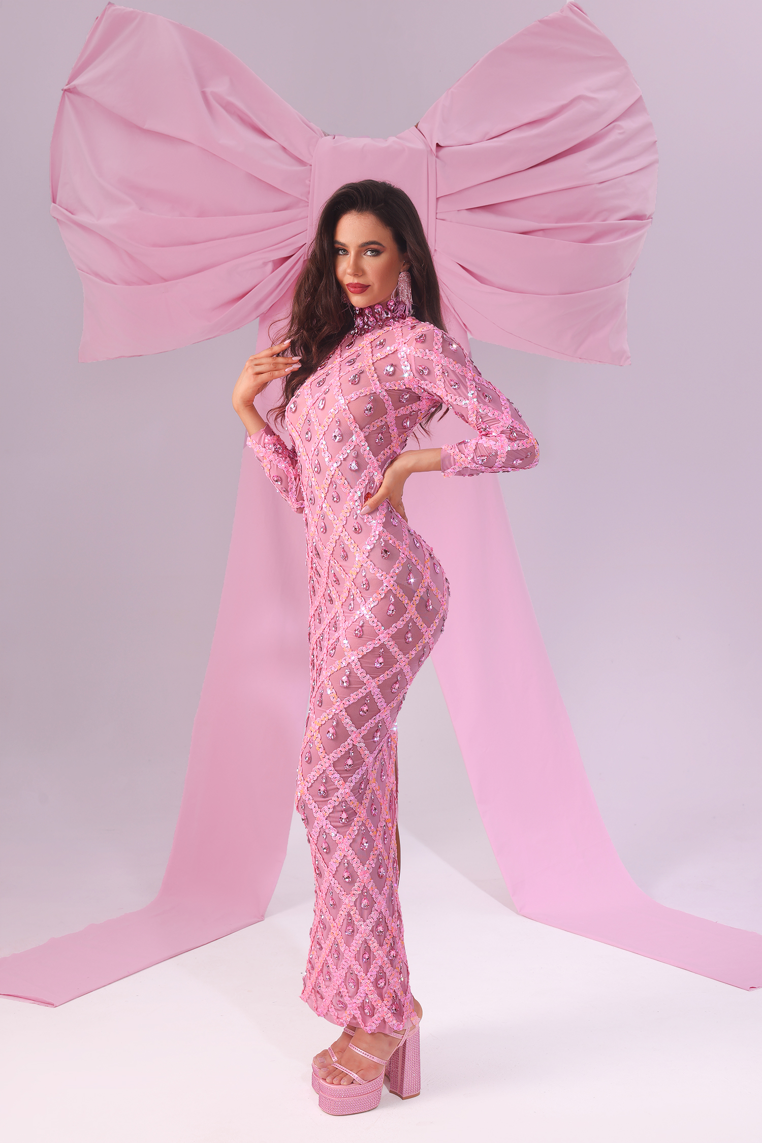 Dido Sexy Lingerie Bowknot Lace Design Bra Panty Set Women Bra Underwear,  Red, XXL 