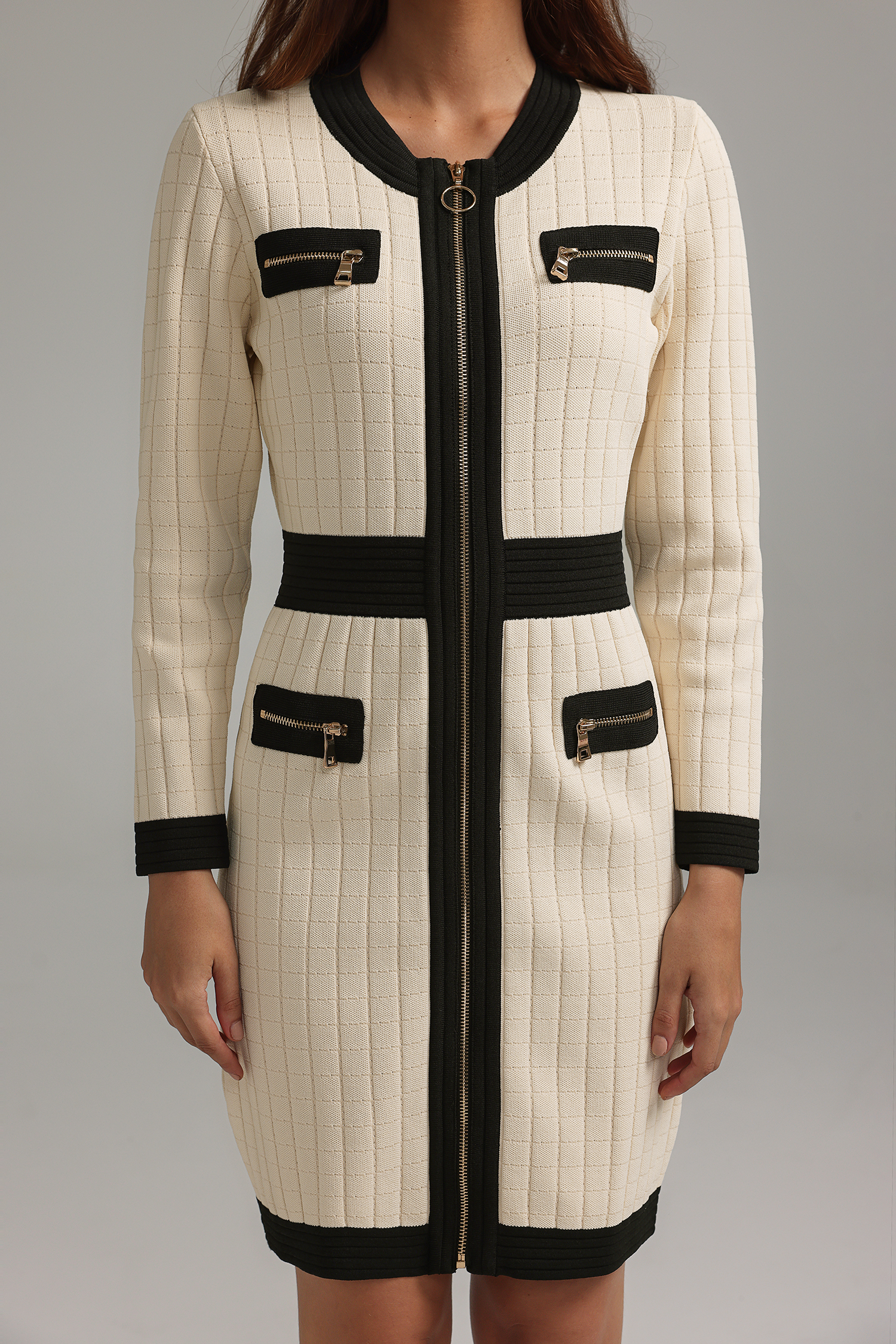 Diann Zipper Knitted Midi Dress