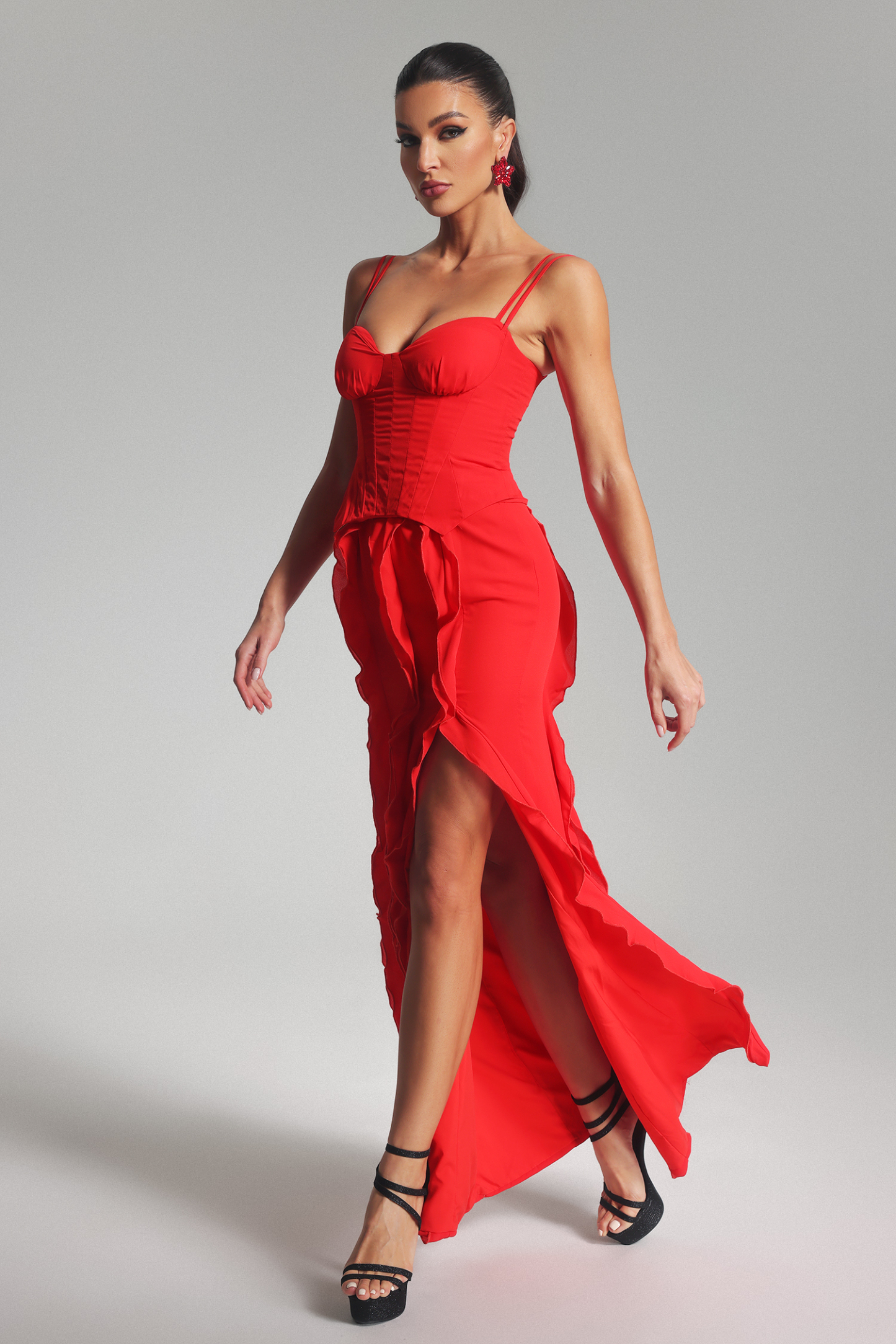 Meret Croset Flounced Maxi Dress