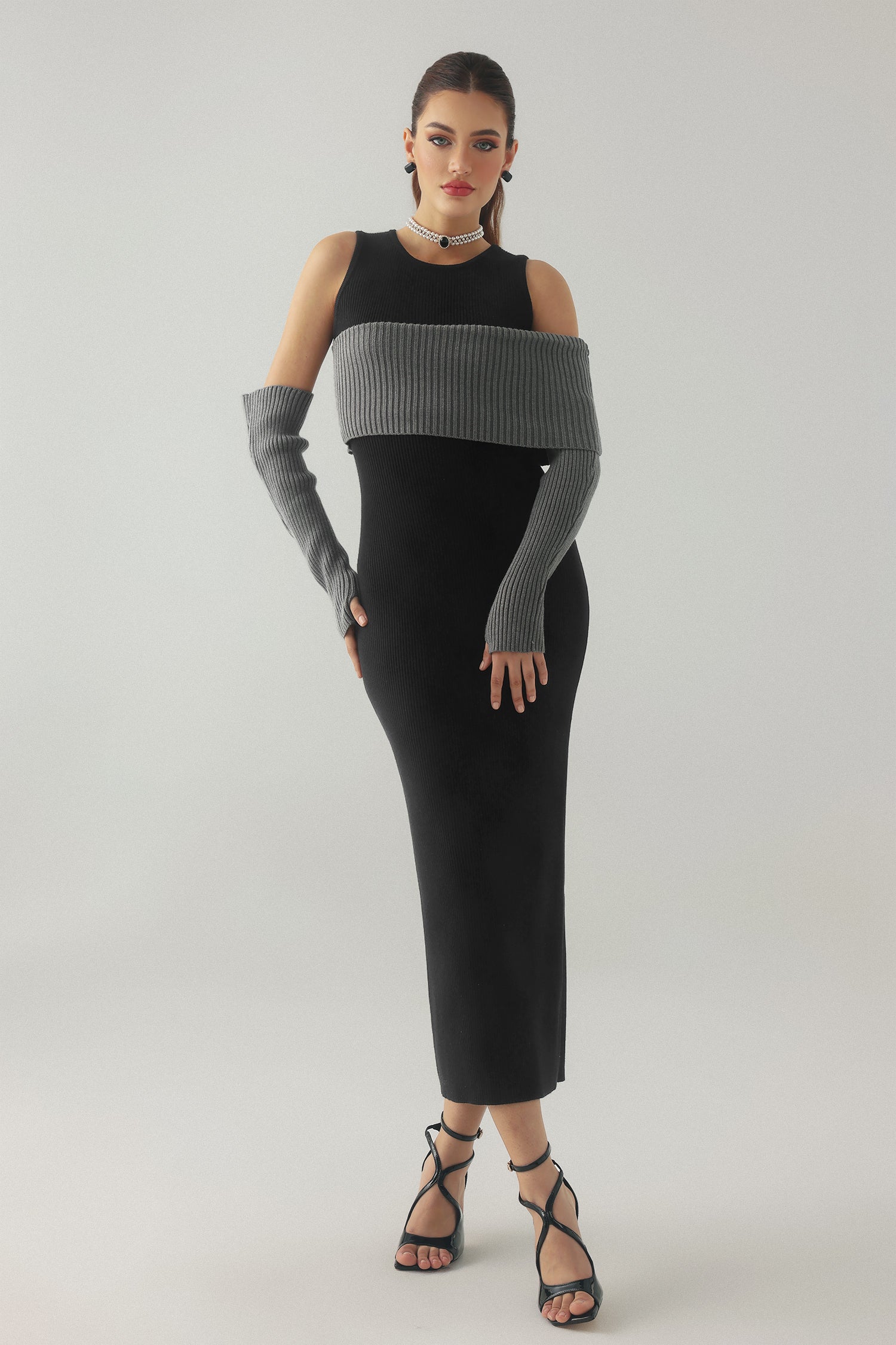 Hazada Knitted Dress - Black