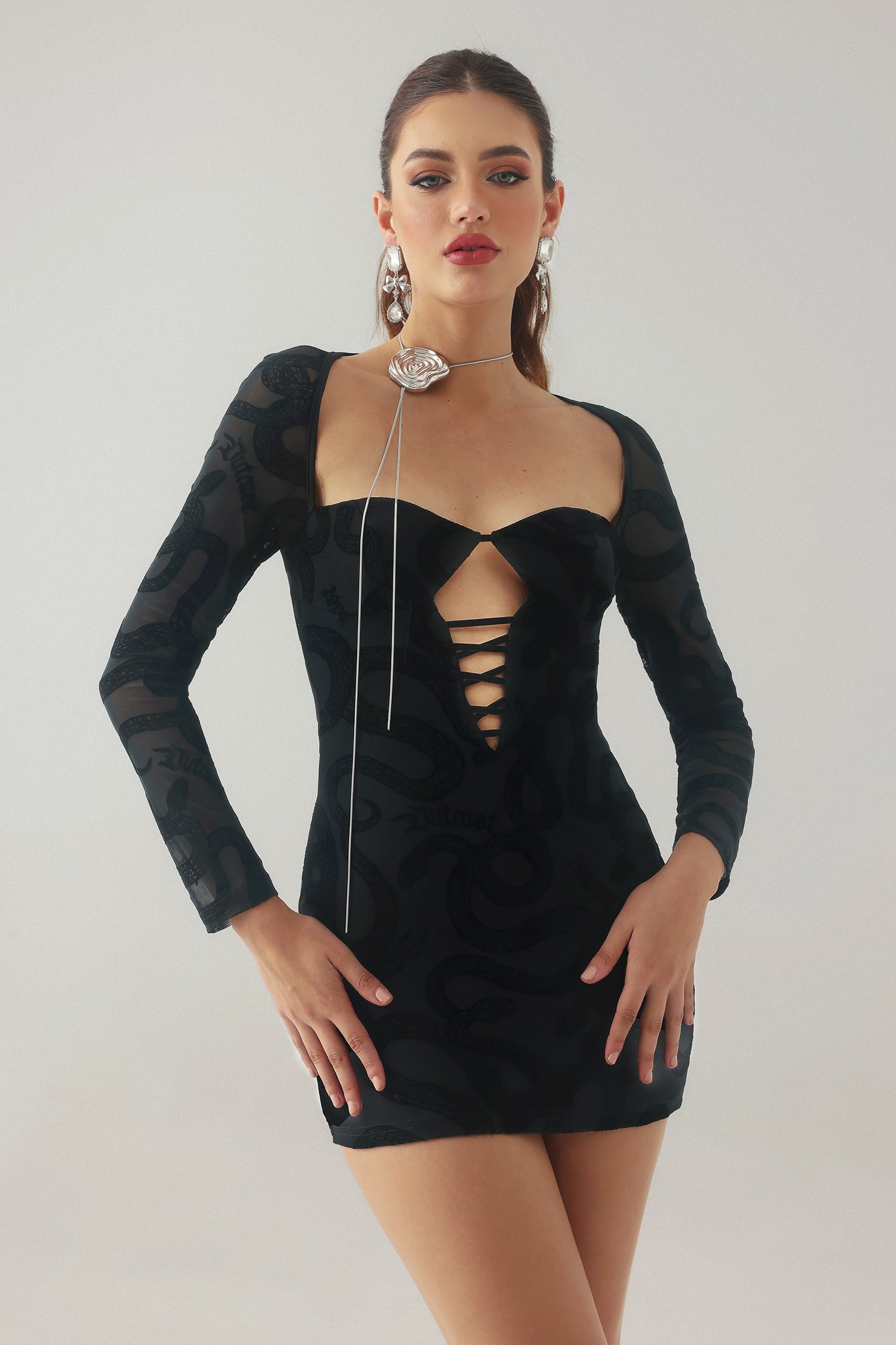 Ymmi Lace Cutout Mini Dress