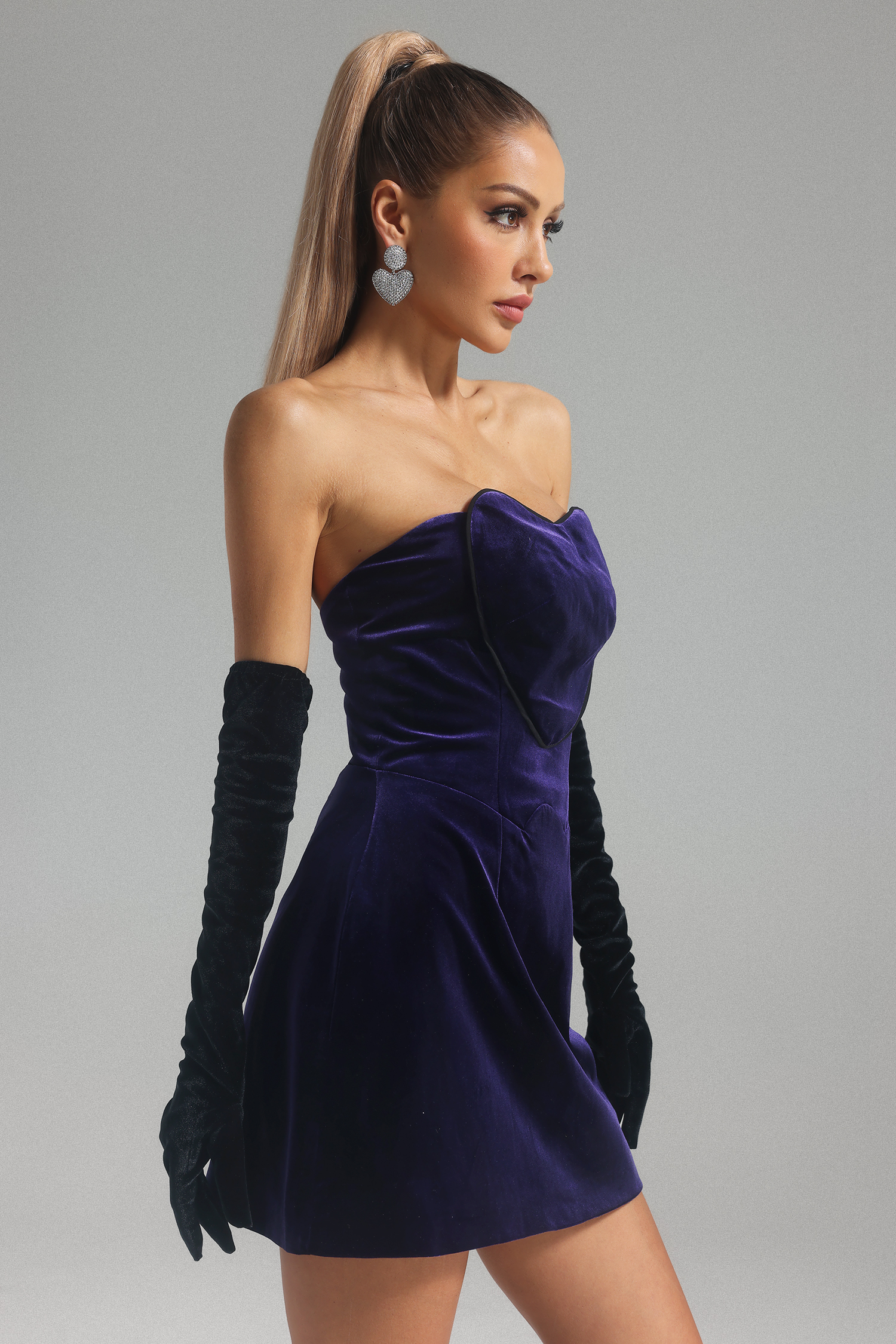 Bregje Strapless Velvet Tube Mini Dress