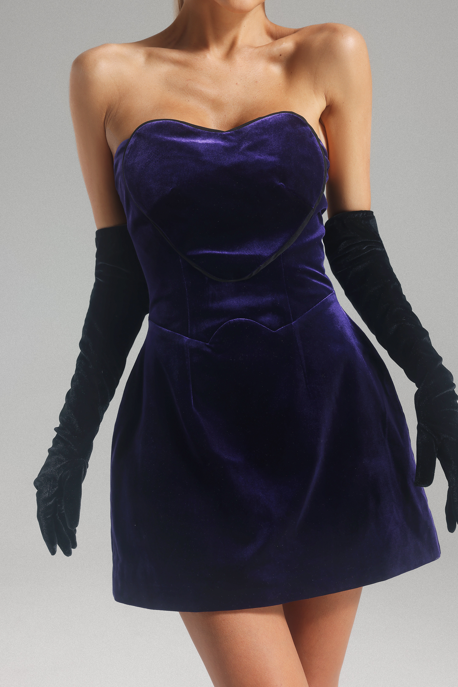 Bregje Strapless Velvet Tube Mini Dress