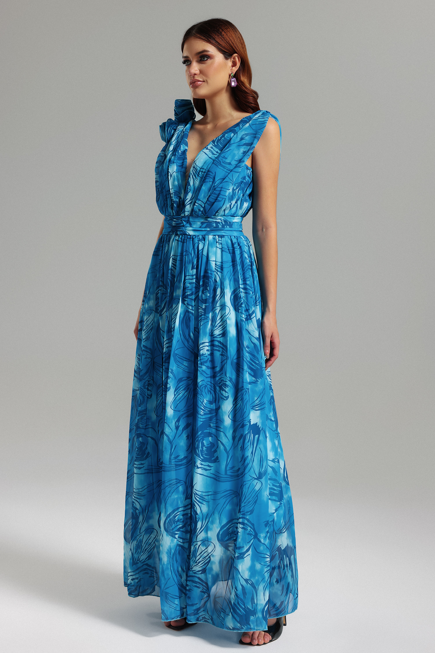 Sadala V-Neck Printed Maxi Dress