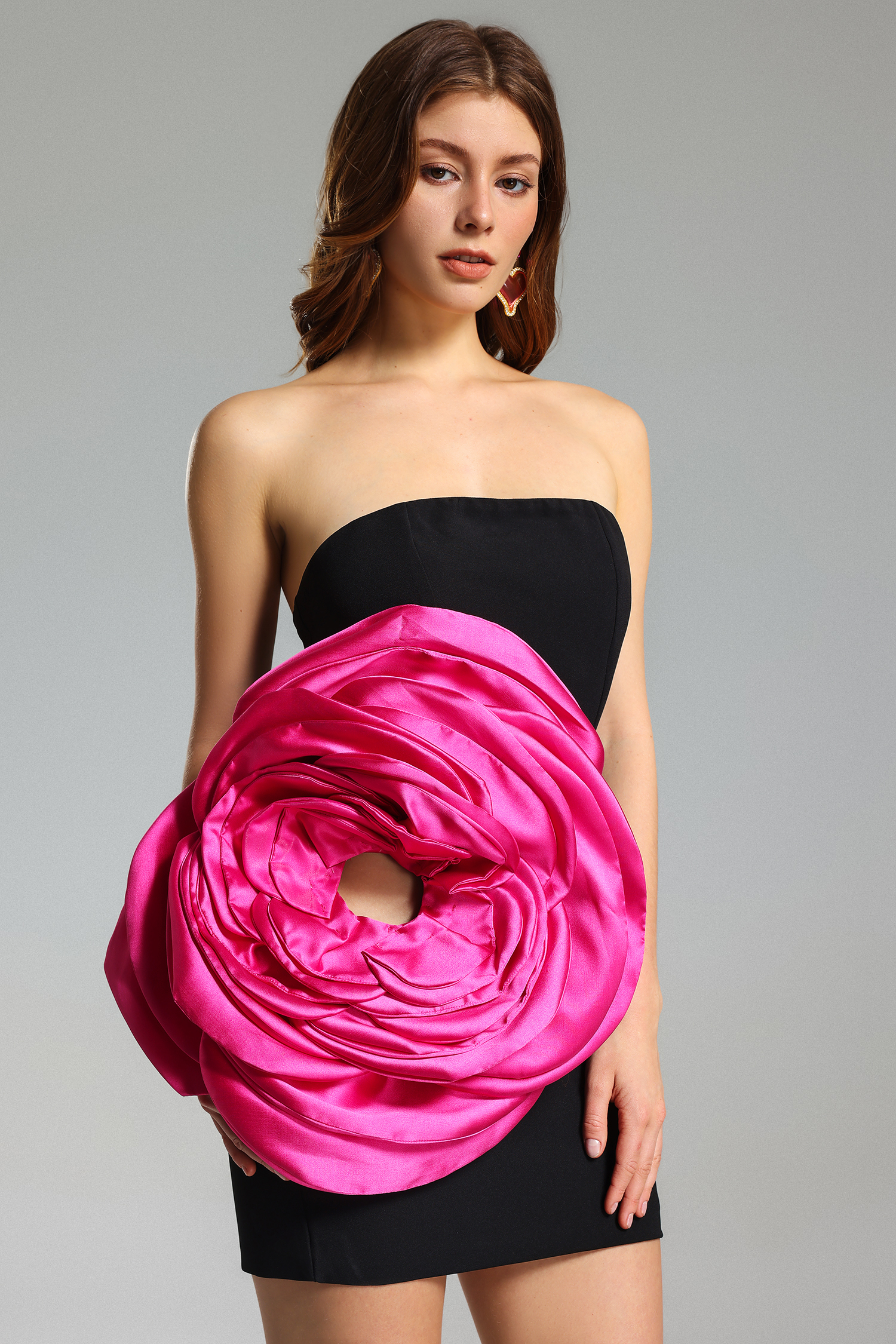 Lase Cut Out Flower Mini Dress