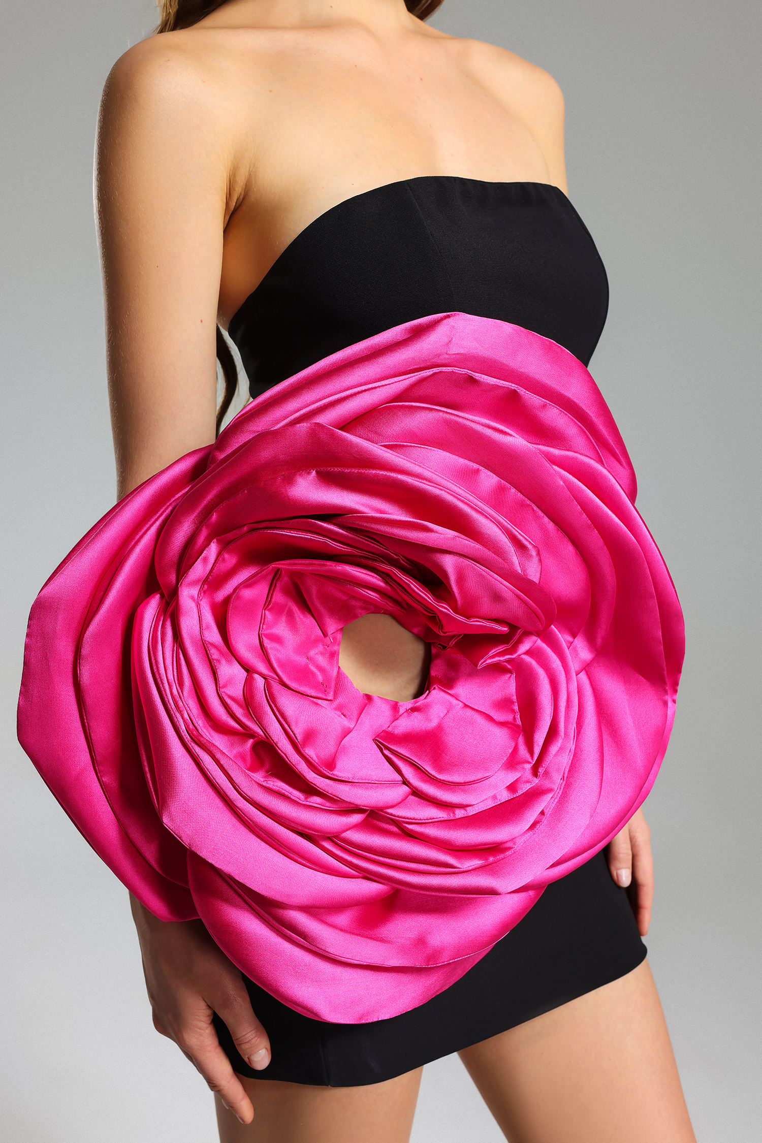 Lase Cut Out Flower Mini Dress