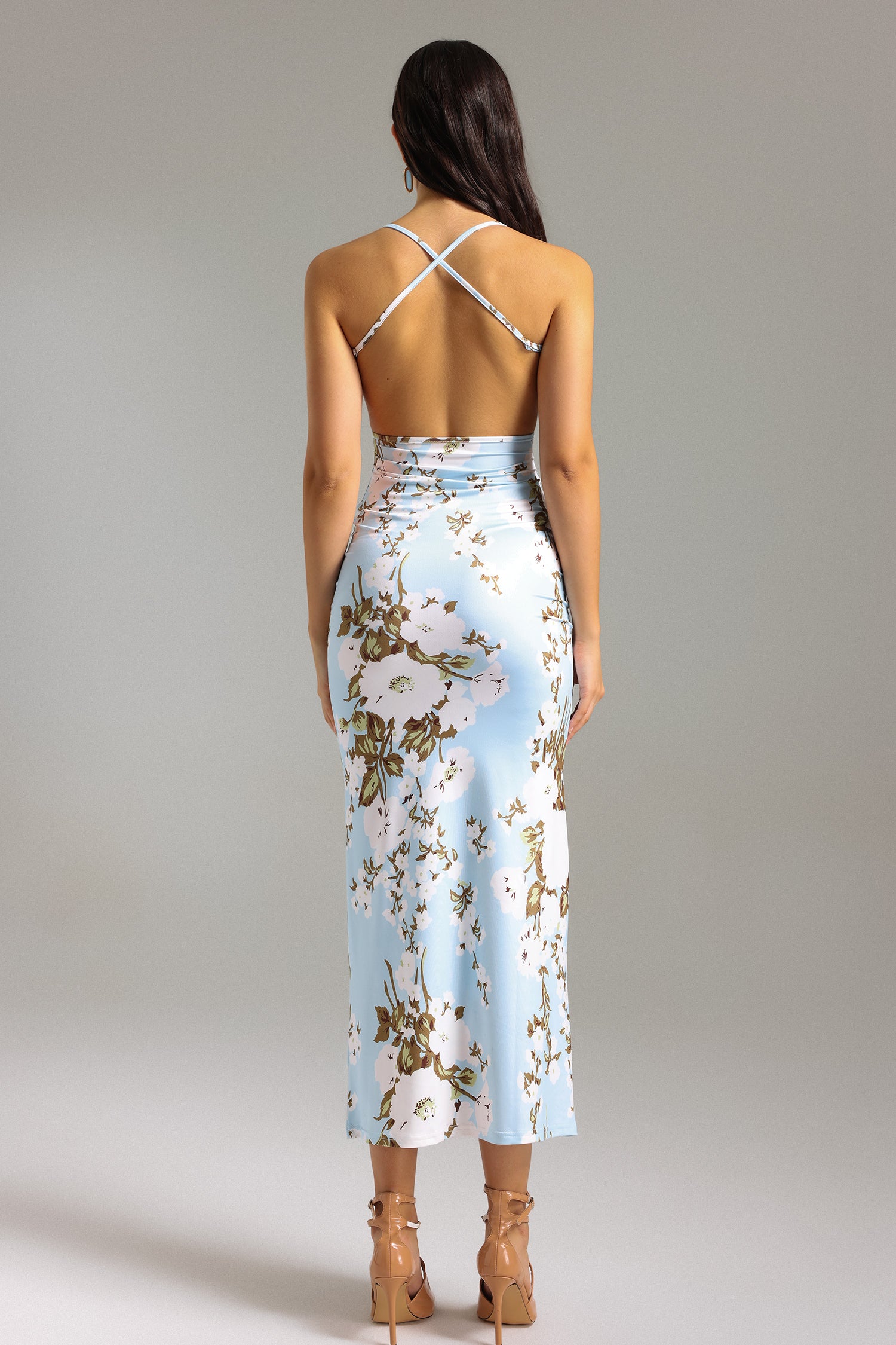 Waga Halter Printed Dress - Blue