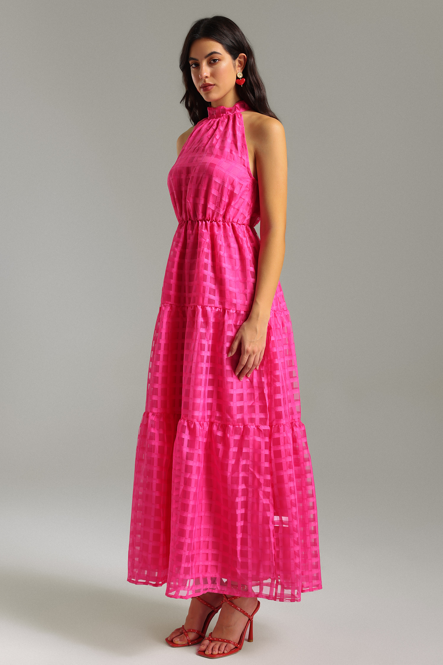 Derela Sleeveless Plaid Maxi Dress