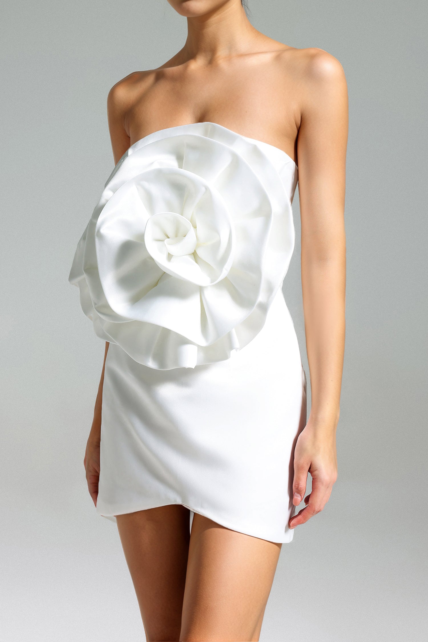 Tannen Flower Strapless Mini Dress