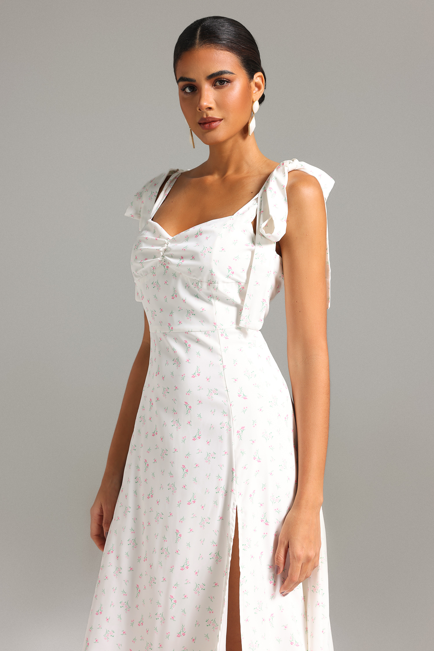 Irey Printed Slit Midi Dress
