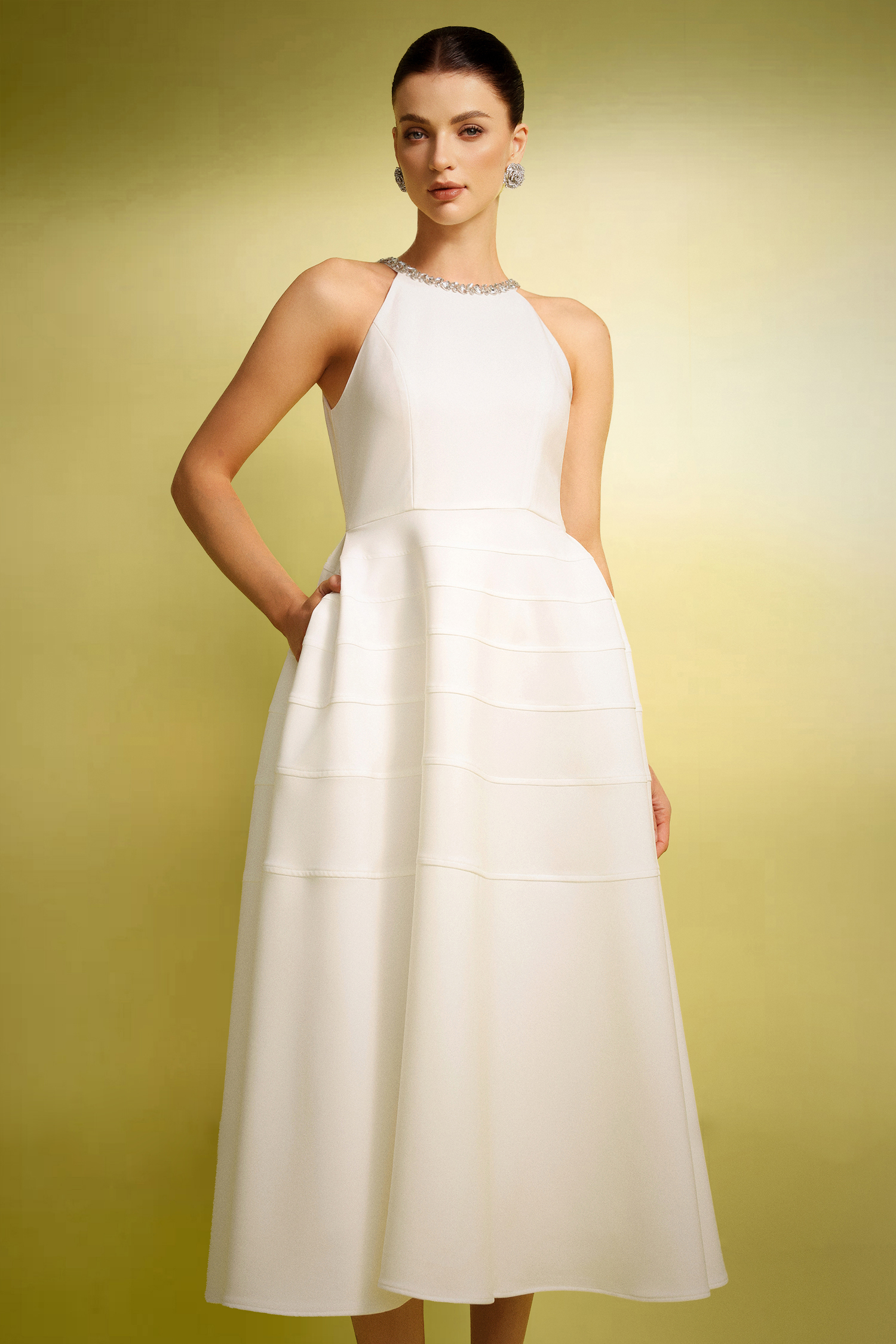 Sydnie Sleeveless Diamond Maxi Dress