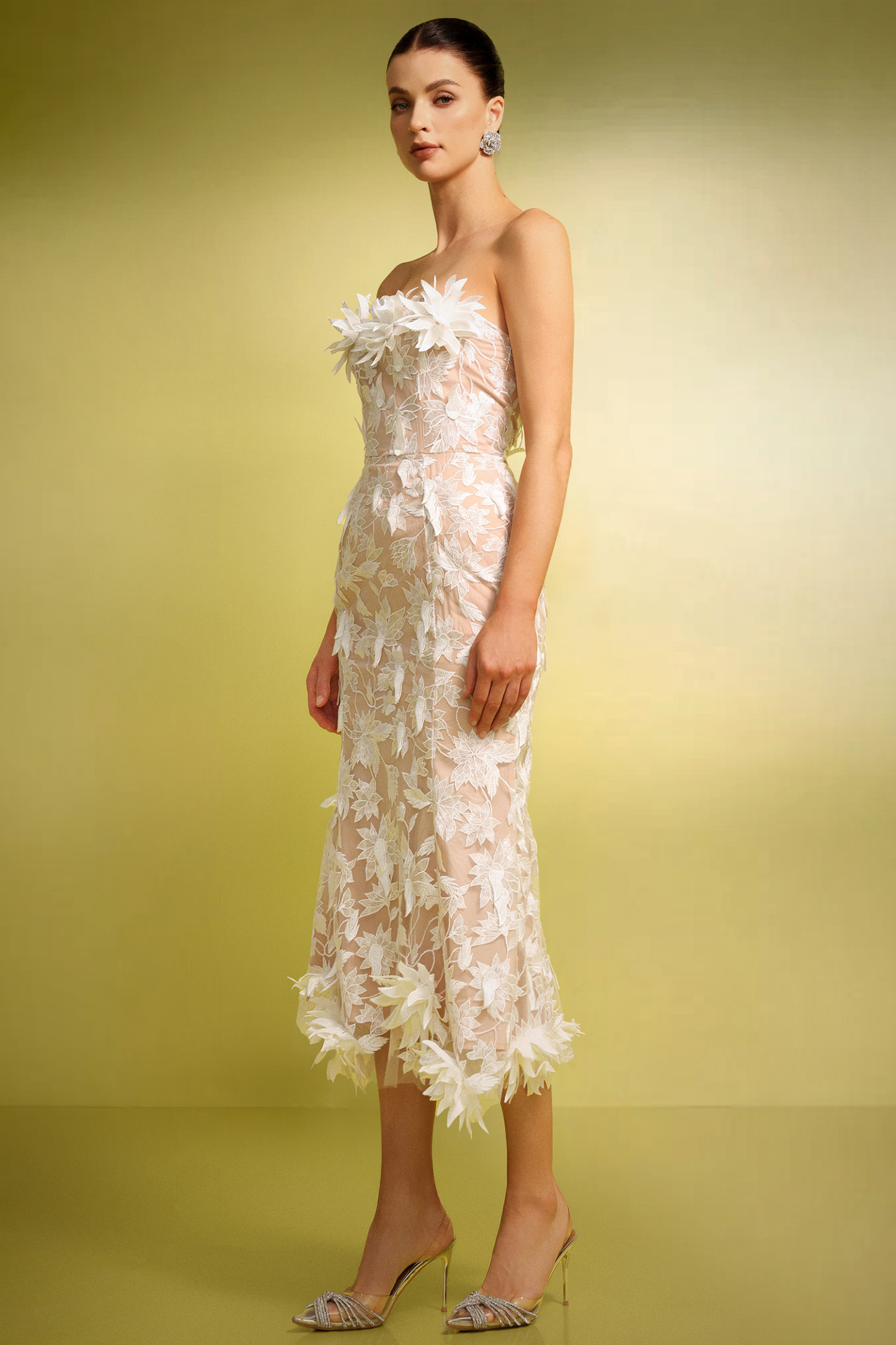 Kater Sleeveless Flowers Lace Maxi Dress