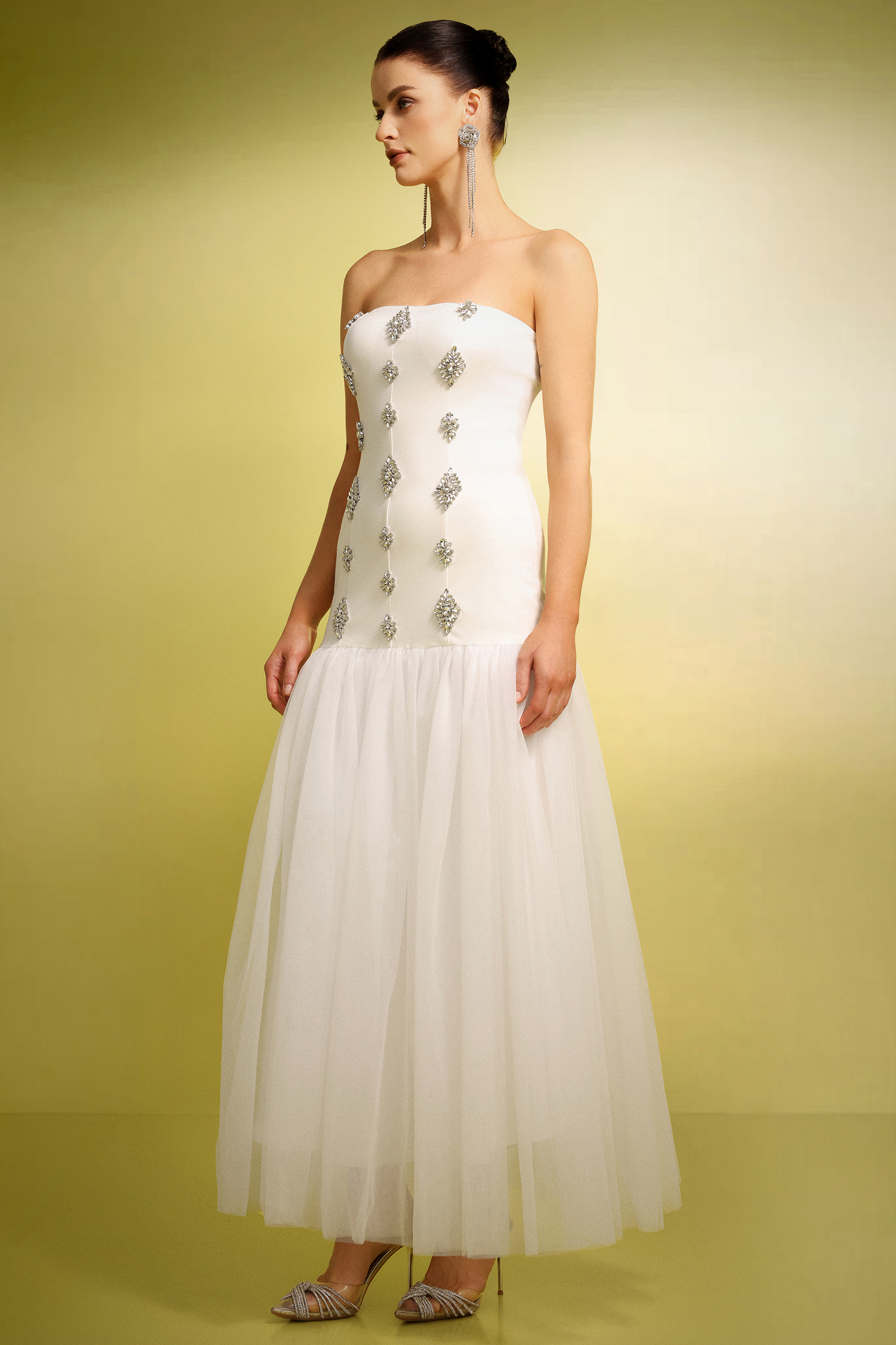 Neal Sleeveless Diamond Maxi Dress