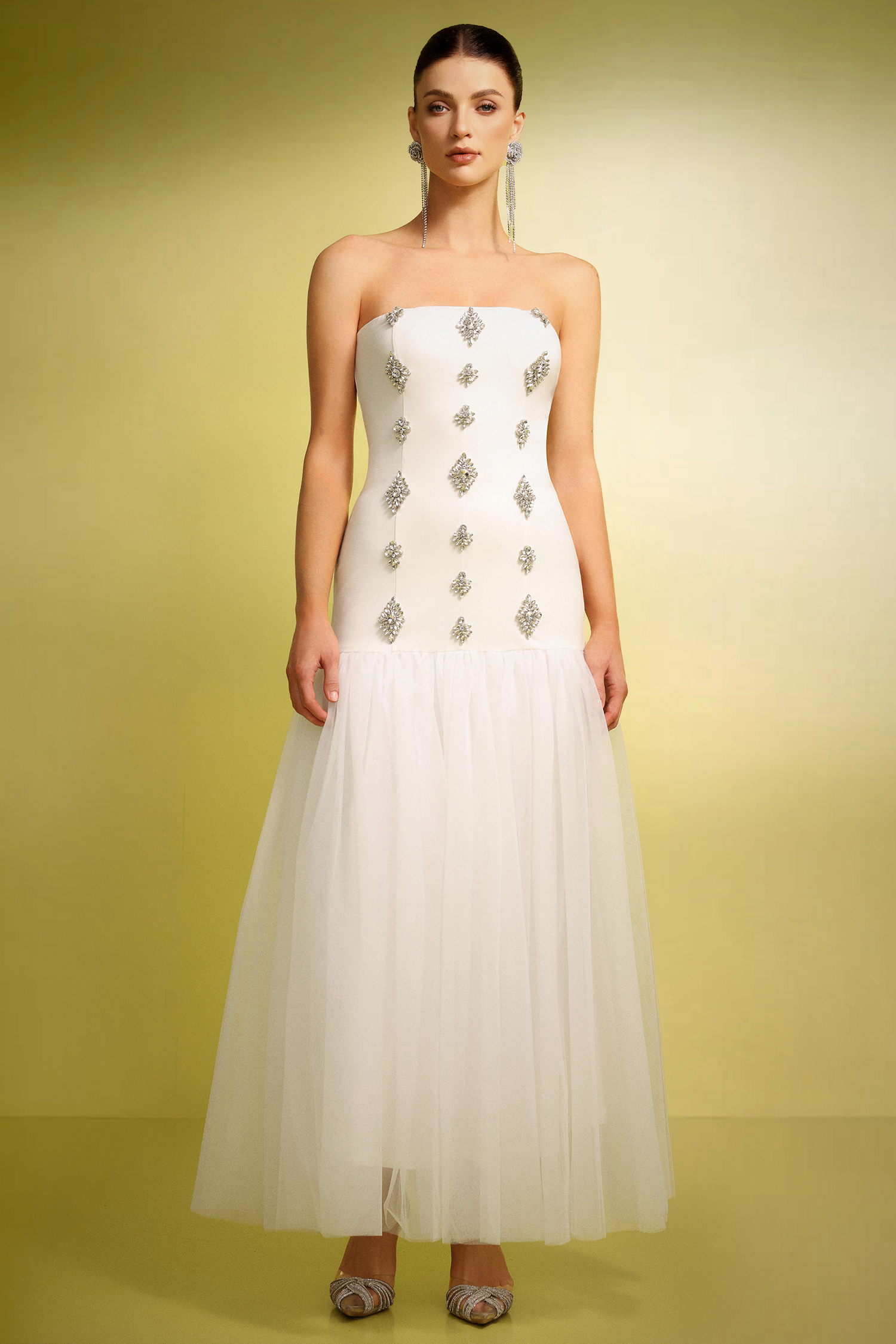 Neal Sleeveless Diamond Maxi Dress
