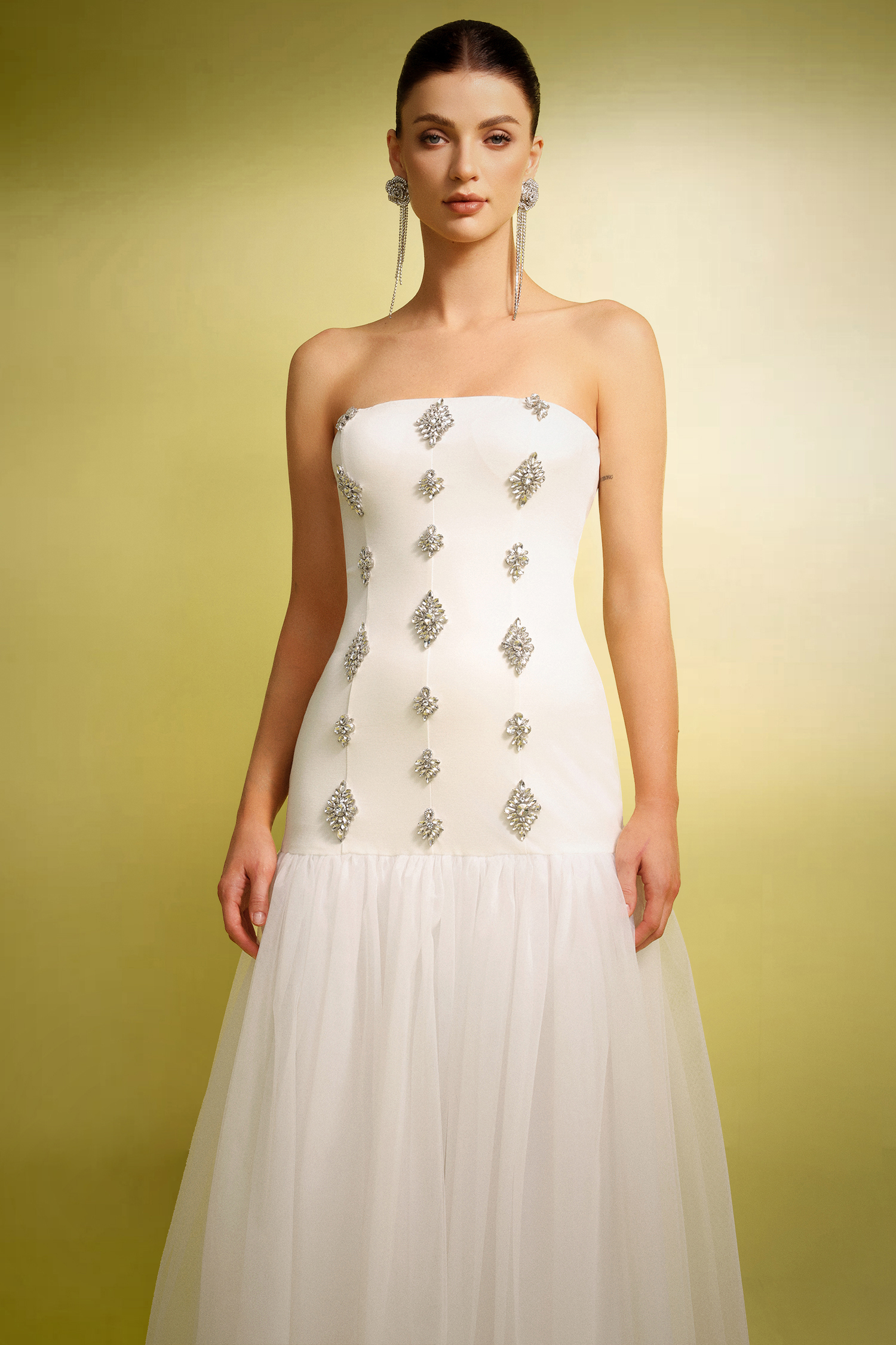 Neal Sleeveless Diamond Maxi Dress