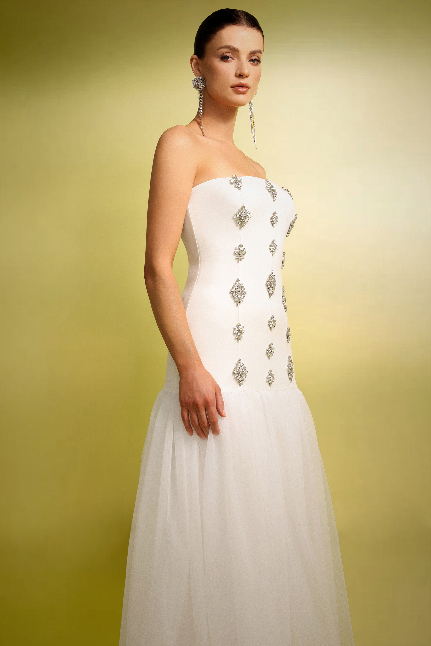 Neal Sleeveless Diamond Maxi Dress