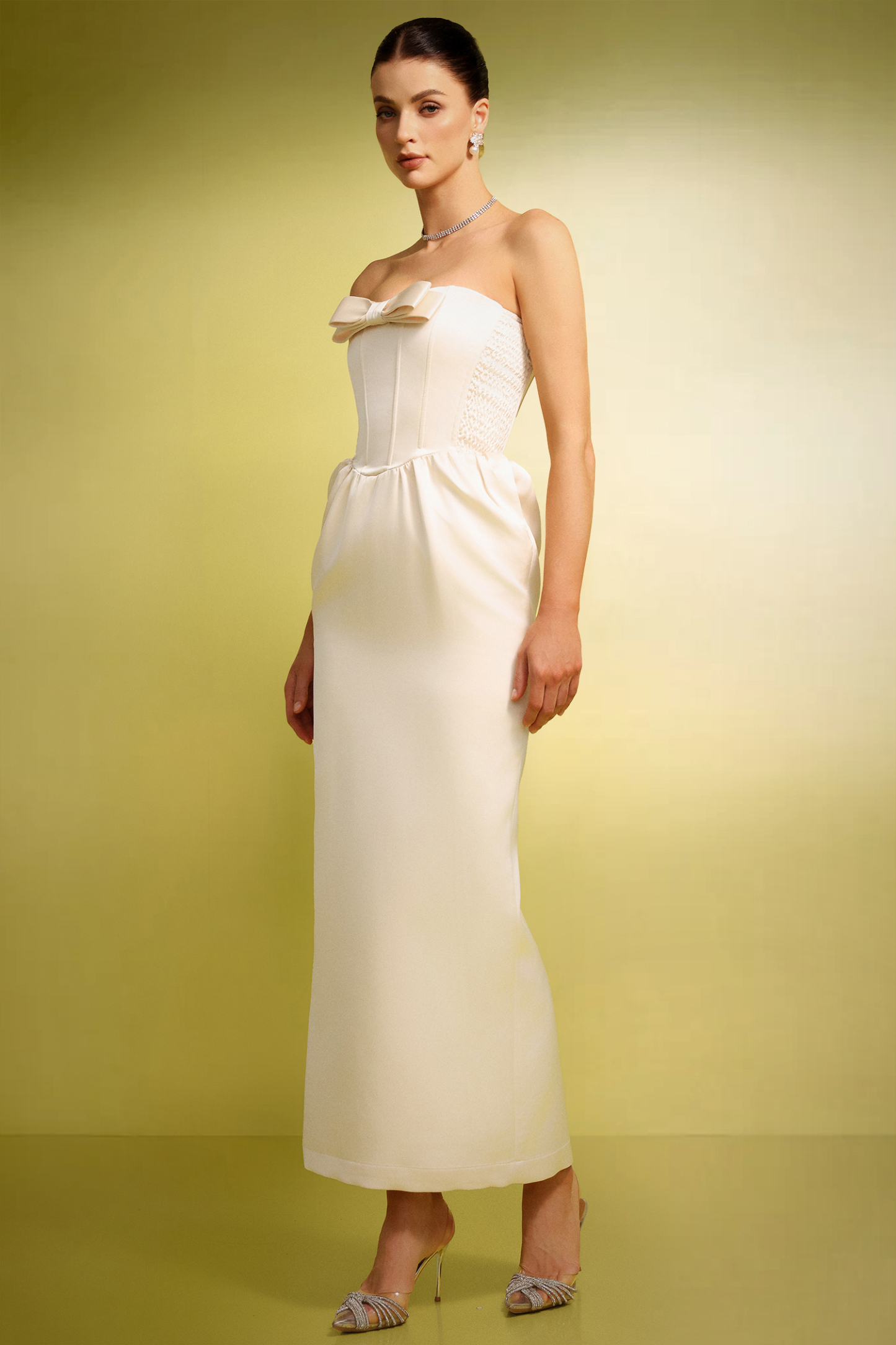 Fahrenheit Sleeveless Bow Maxi Dress