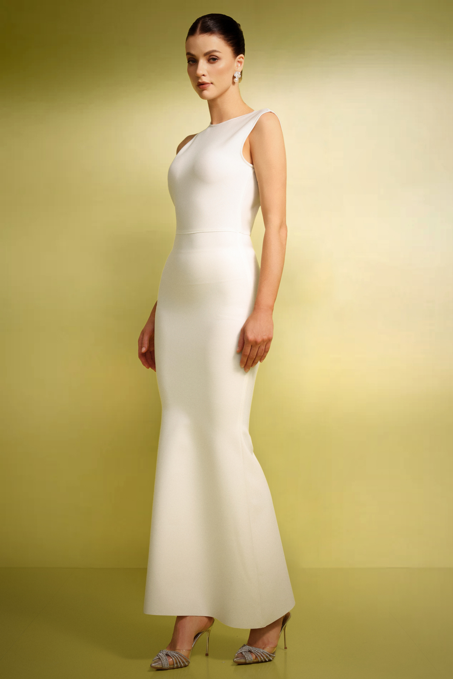 Sabell Sleeveless Irregular Backless Bandage Maxi Dress