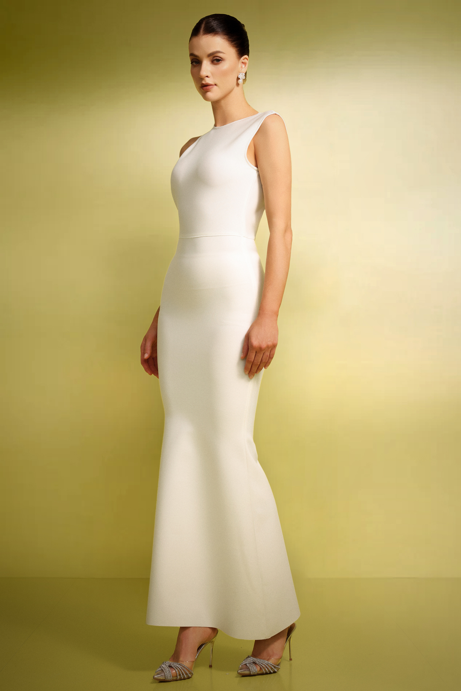 Sabell Sleeveless Irregular Backless Bandage Maxi Dress