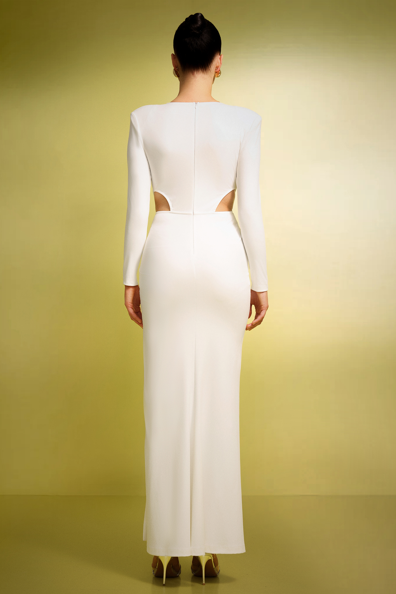 Milo V-Neck Long Sleeves Hollowed Out Slit Maxi Dress
