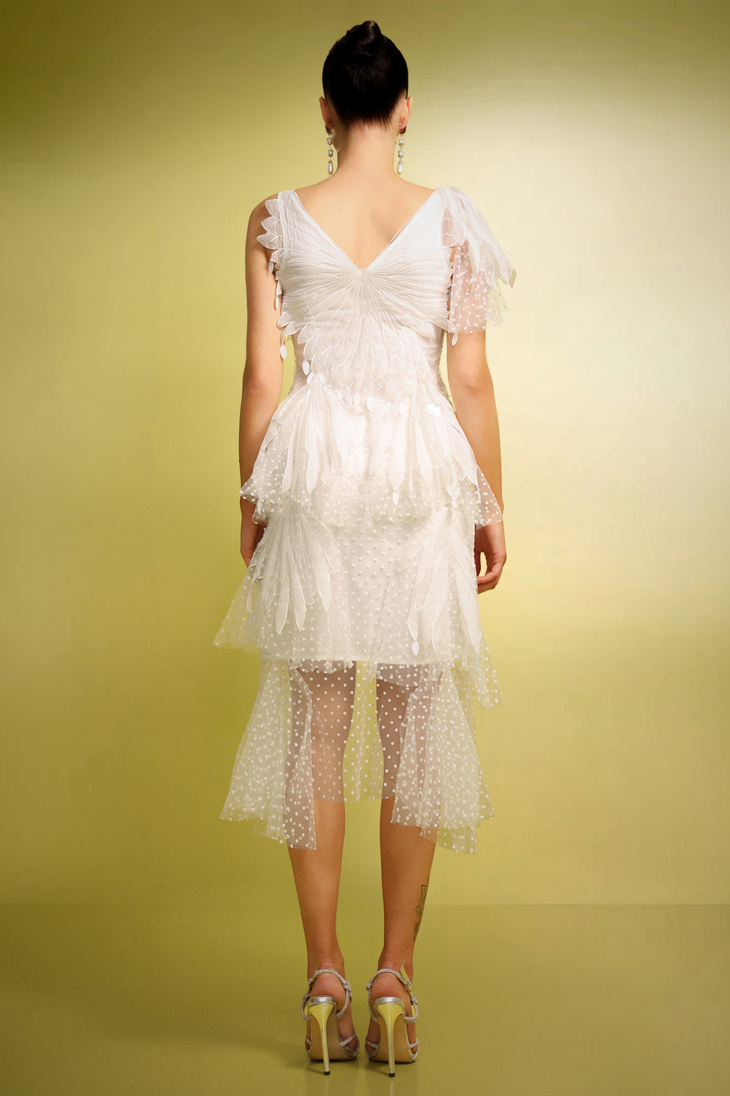 Xezey V-Neck Butterfly Wave Point Maxi Dress