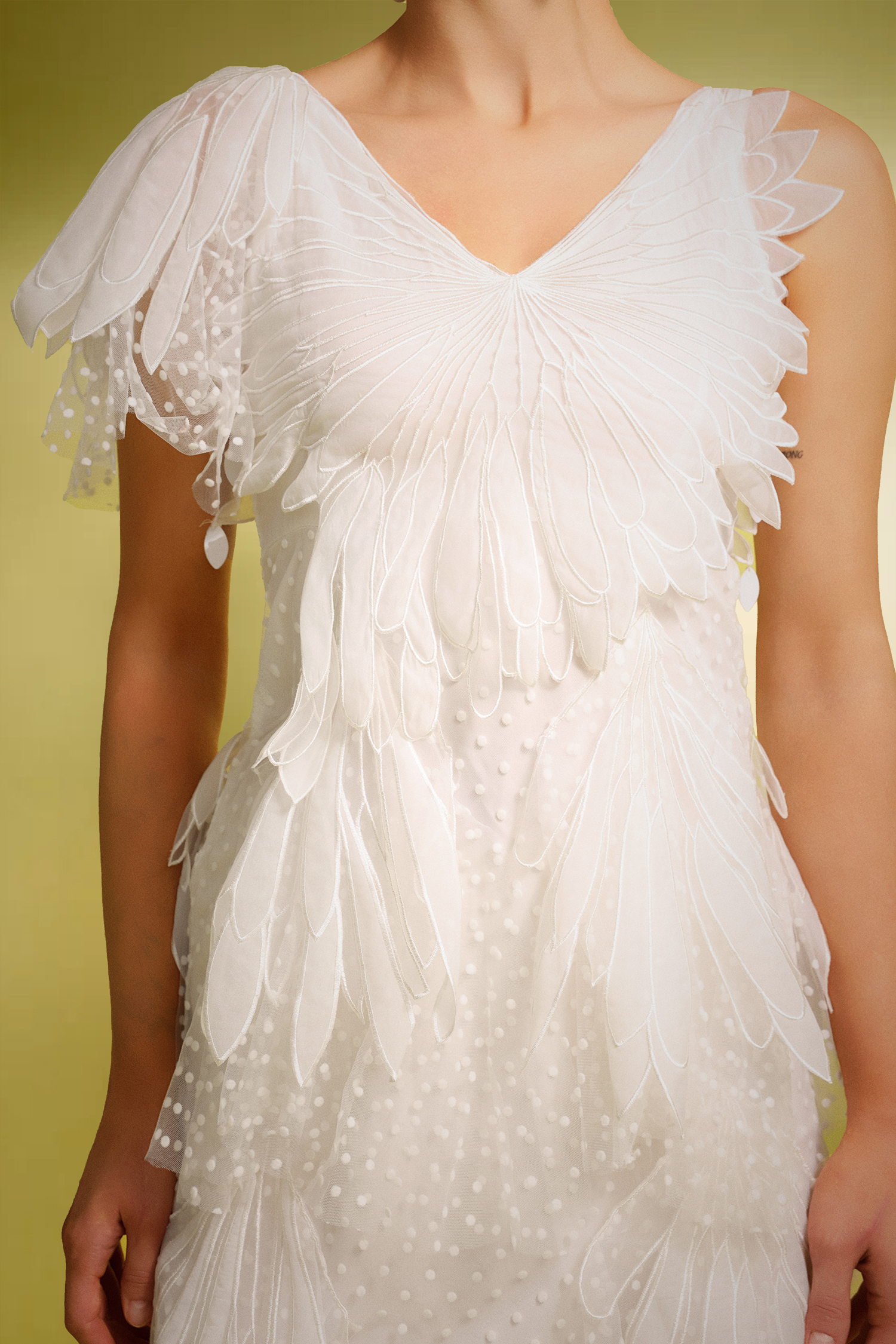 Xezey V-Neck Butterfly Wave Point Maxi Dress