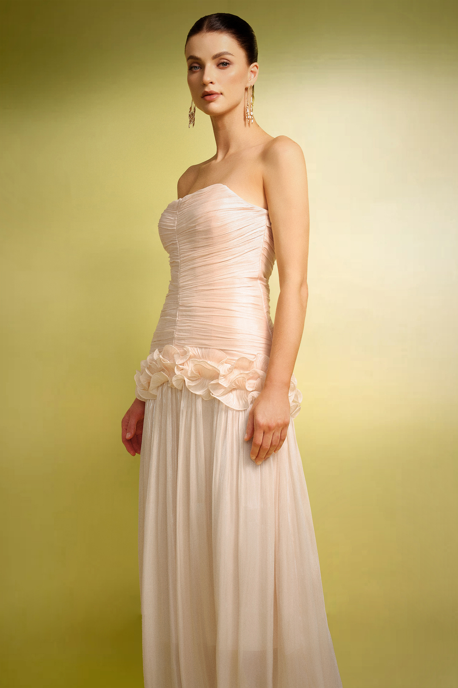Ronja Sleeveless Flowers Wrinkles Maxi Dress