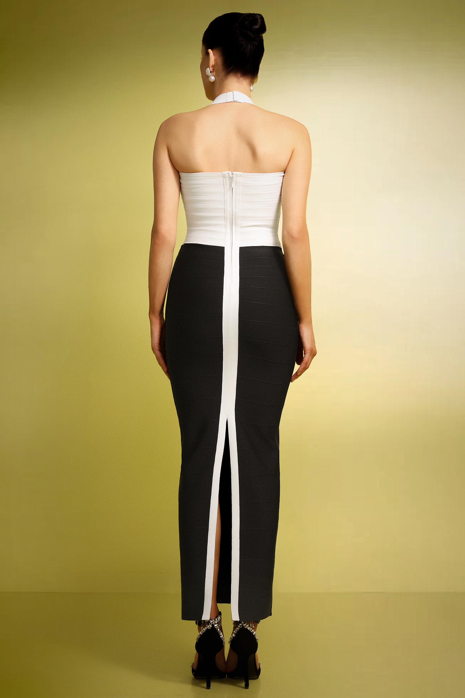 Zore Sleeveless Slit Splicing Bandage Maxi Dress