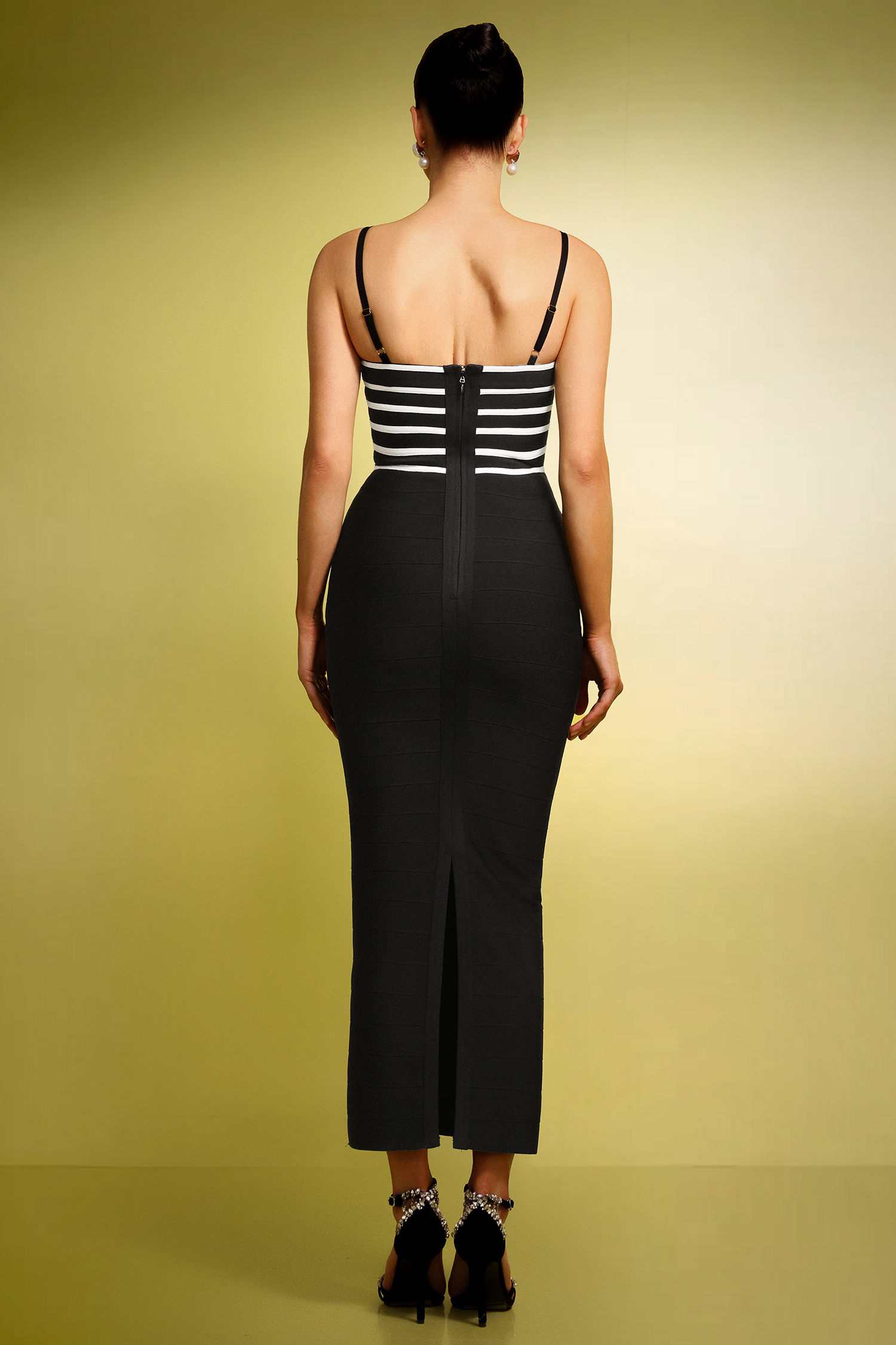 Ivy Sleeveless Streak Slit Bandage Maxi Dress