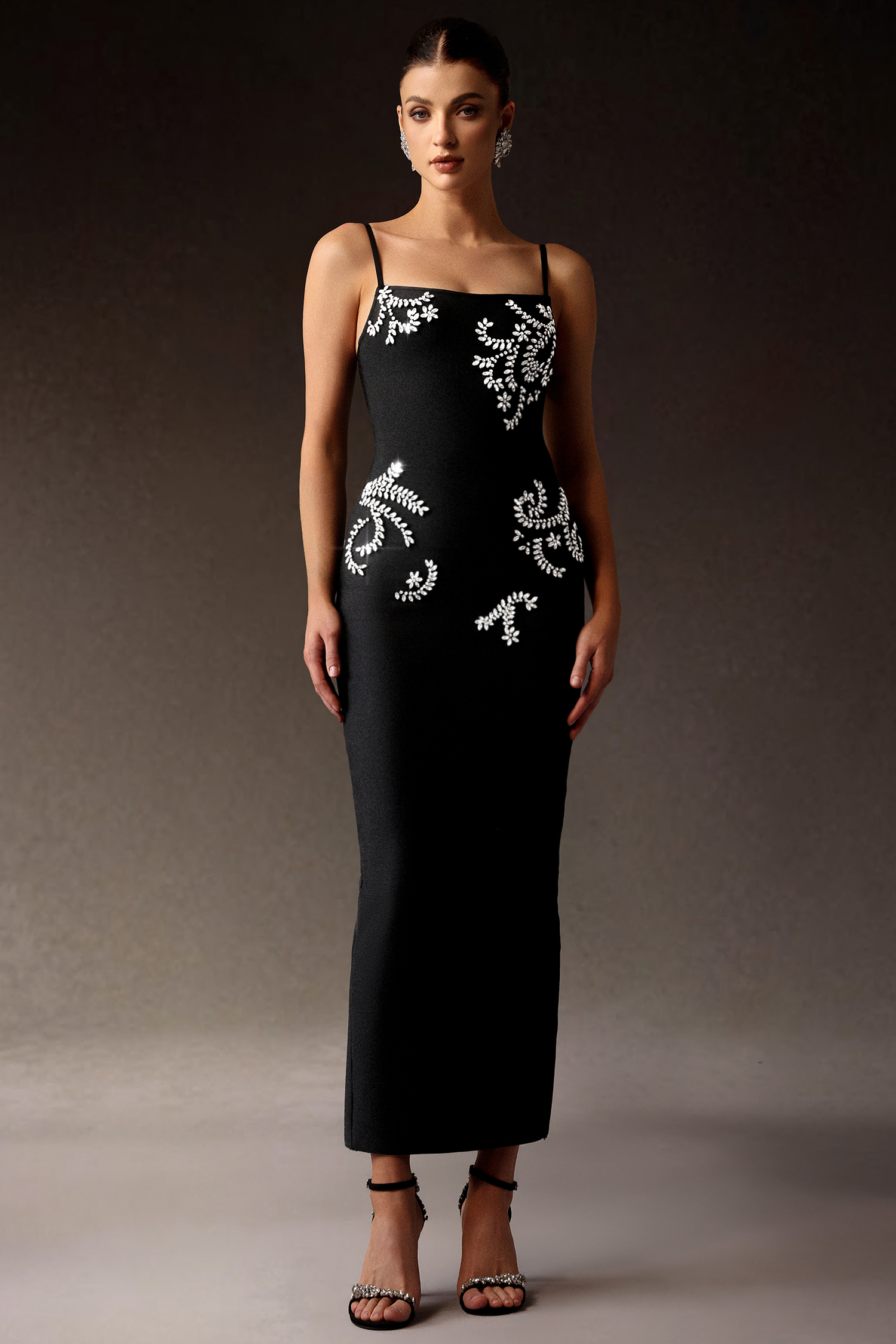 Eudase Sleeveless Diamond Bandage Maxi Dress