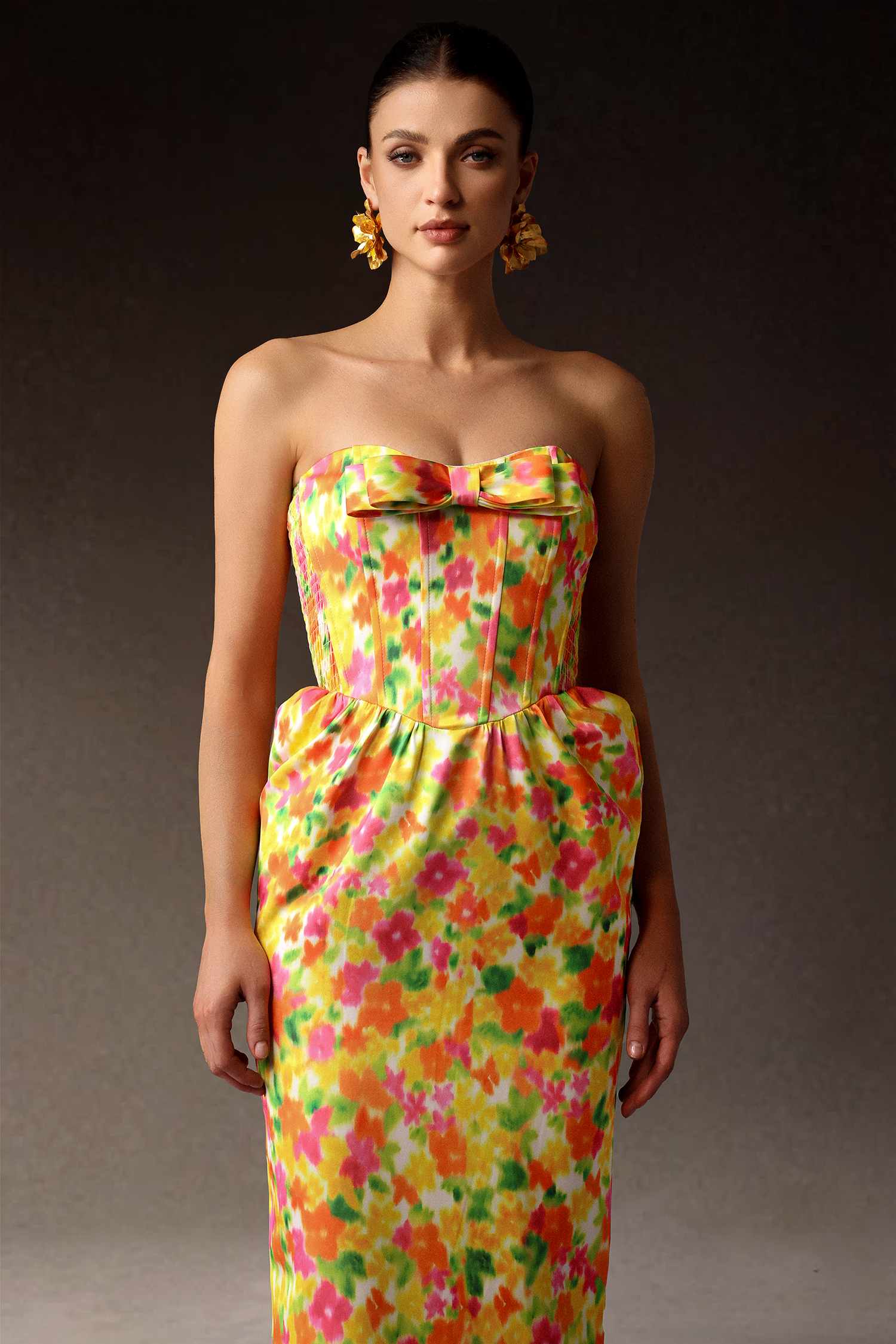 Rizza Sleeveless Bow Print Maxi Dress