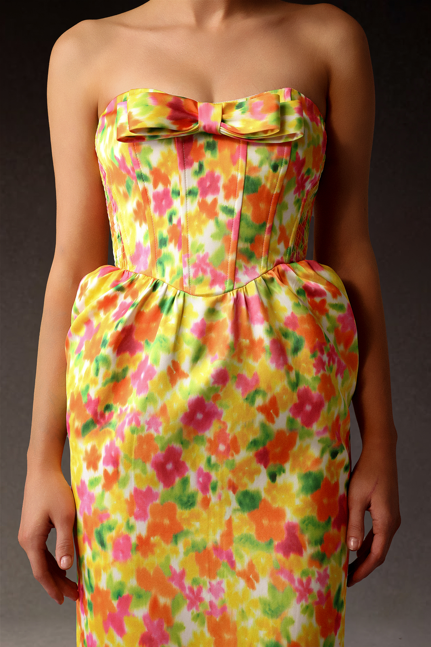 Rizza Sleeveless Bow Print Maxi Dress