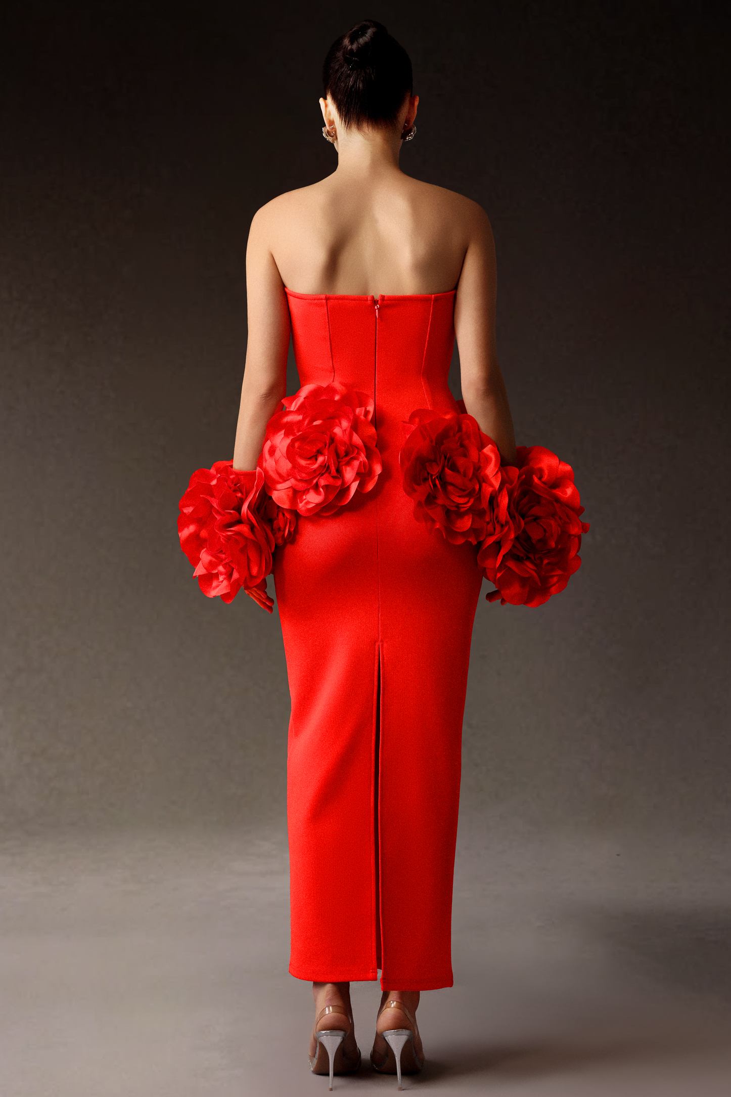 Sinai Sleeveless Flowers Bandage Maxi Dress