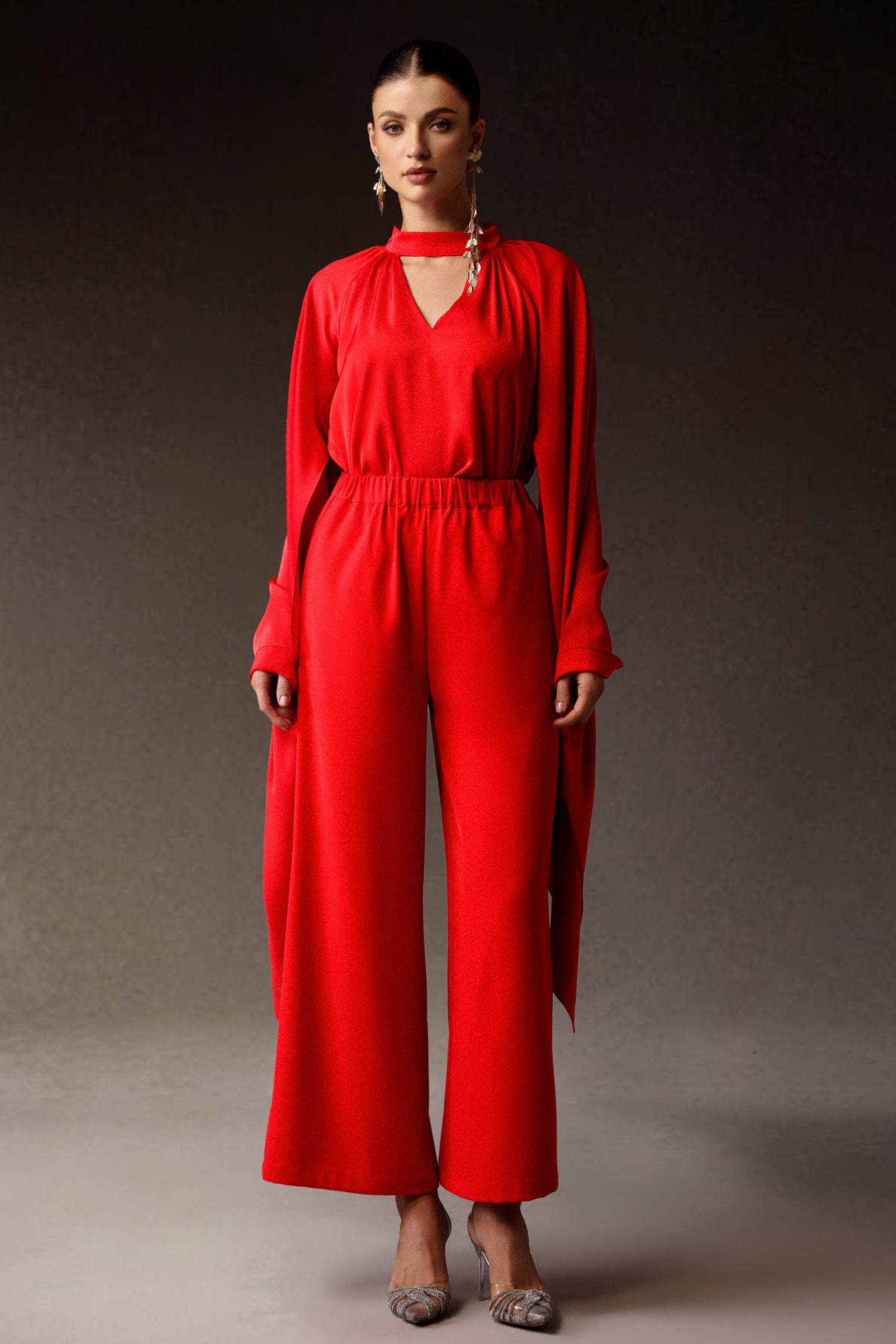 Octavia V-Neck Flounce Maxi Two-Piece Set