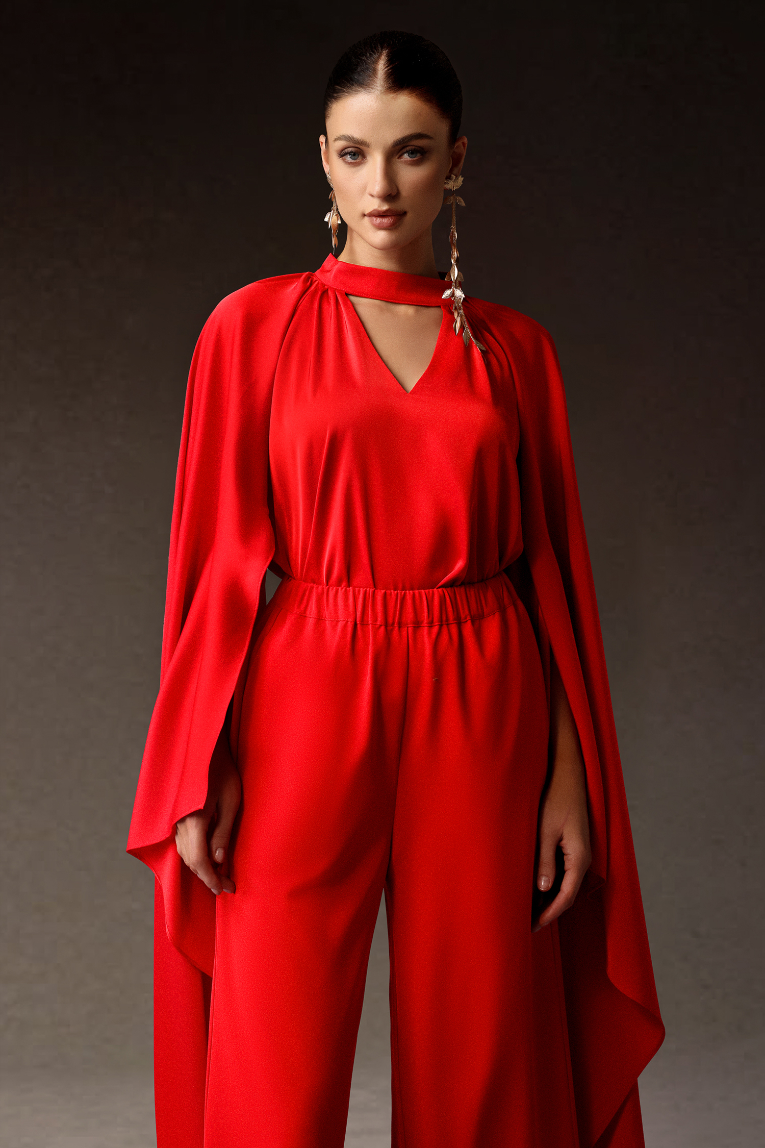 Octavia V-Neck Flounce Maxi Two-Piece Set