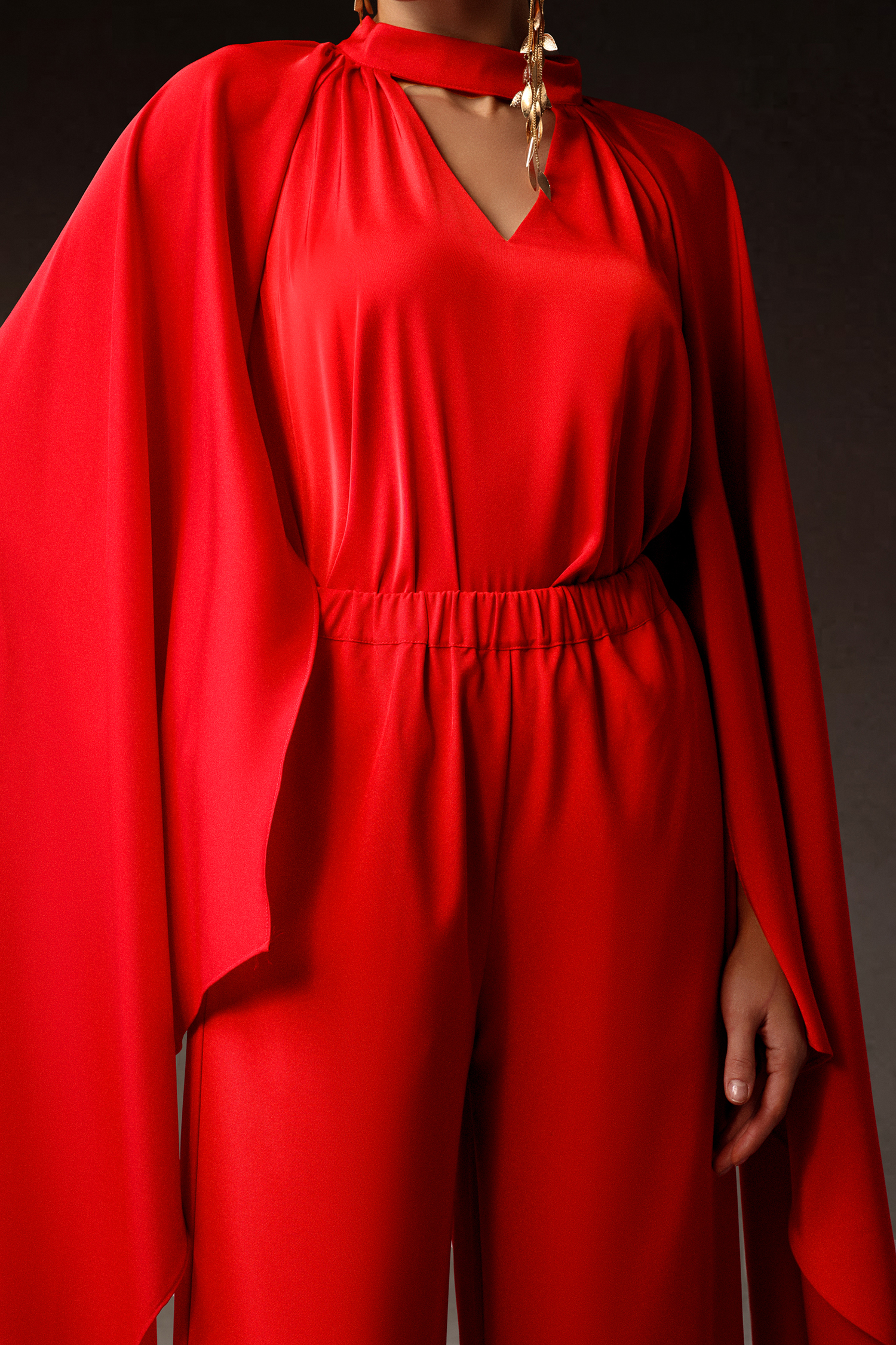 Octavia V-Neck Flounce Maxi Two-Piece Set
