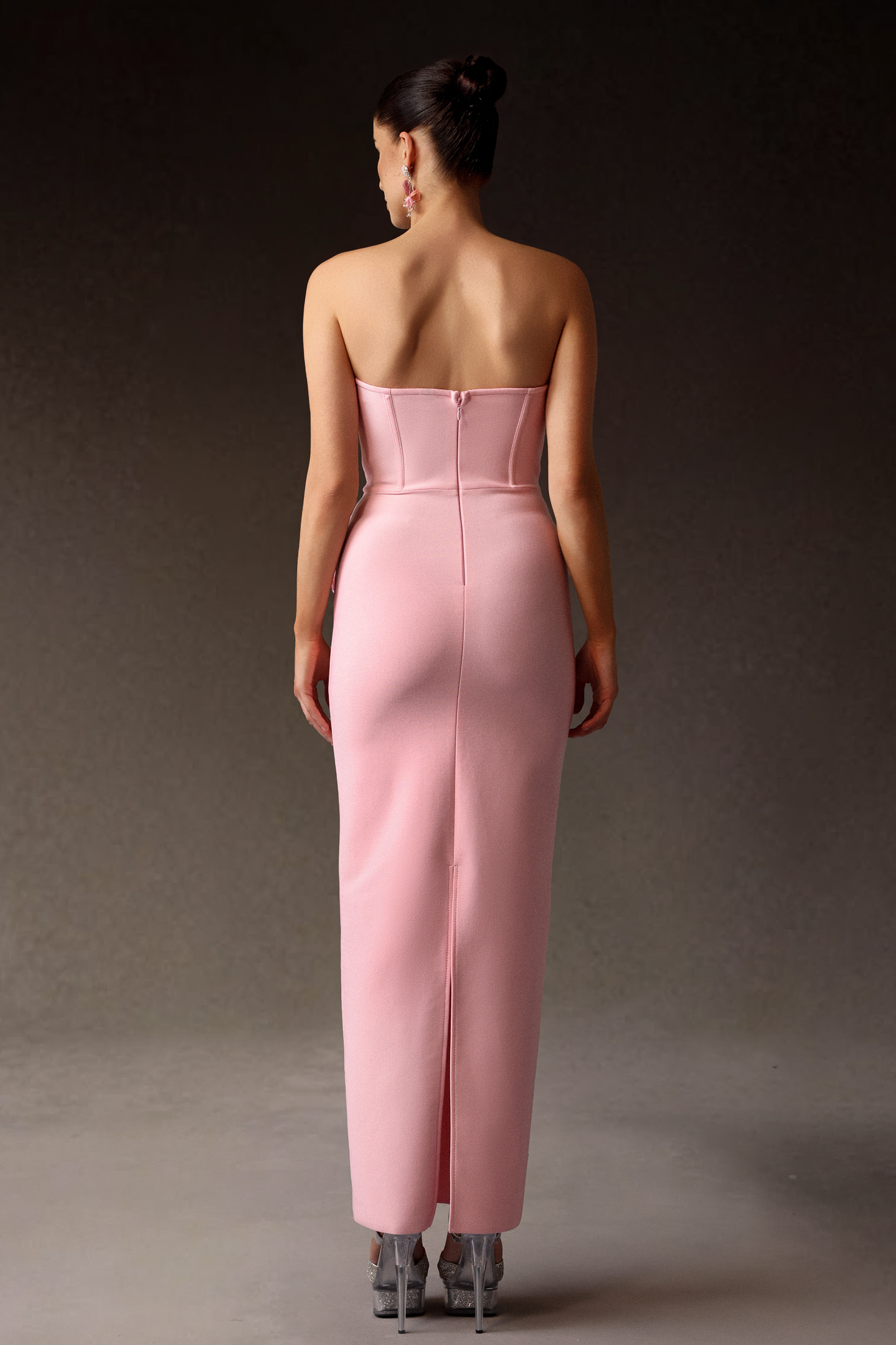Teagan Sleeveless Flowers Bandage Maxi Dress