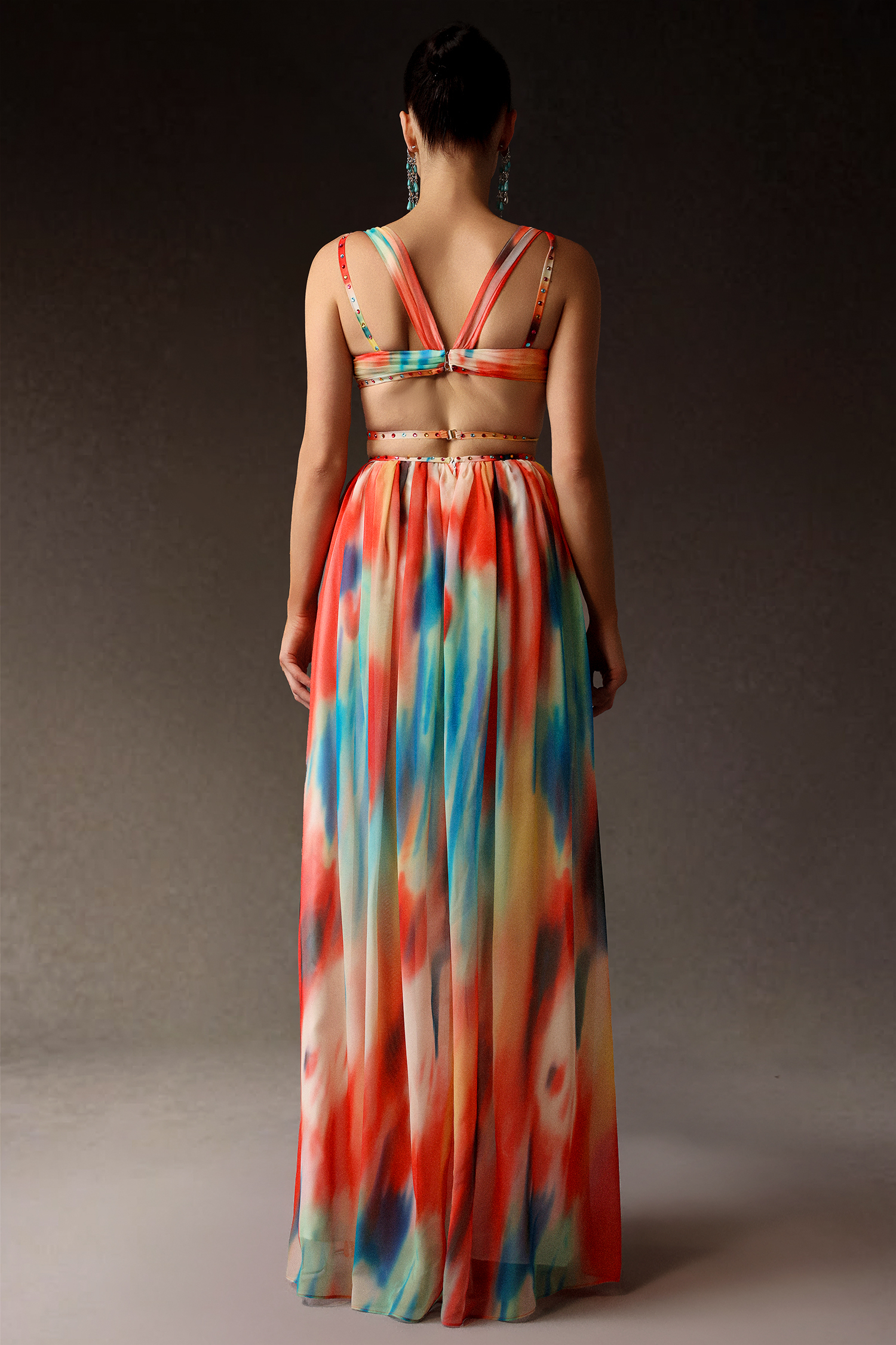 Ierra Sleeveless V-Neck Diamond Maxi Dress