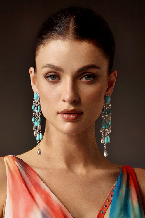 Racaco Ellipse Tassels Earrings