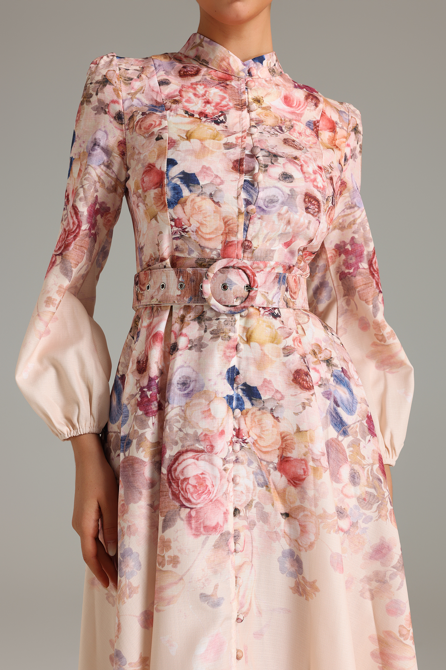 Heisel Button-Front Printed Midi Dress