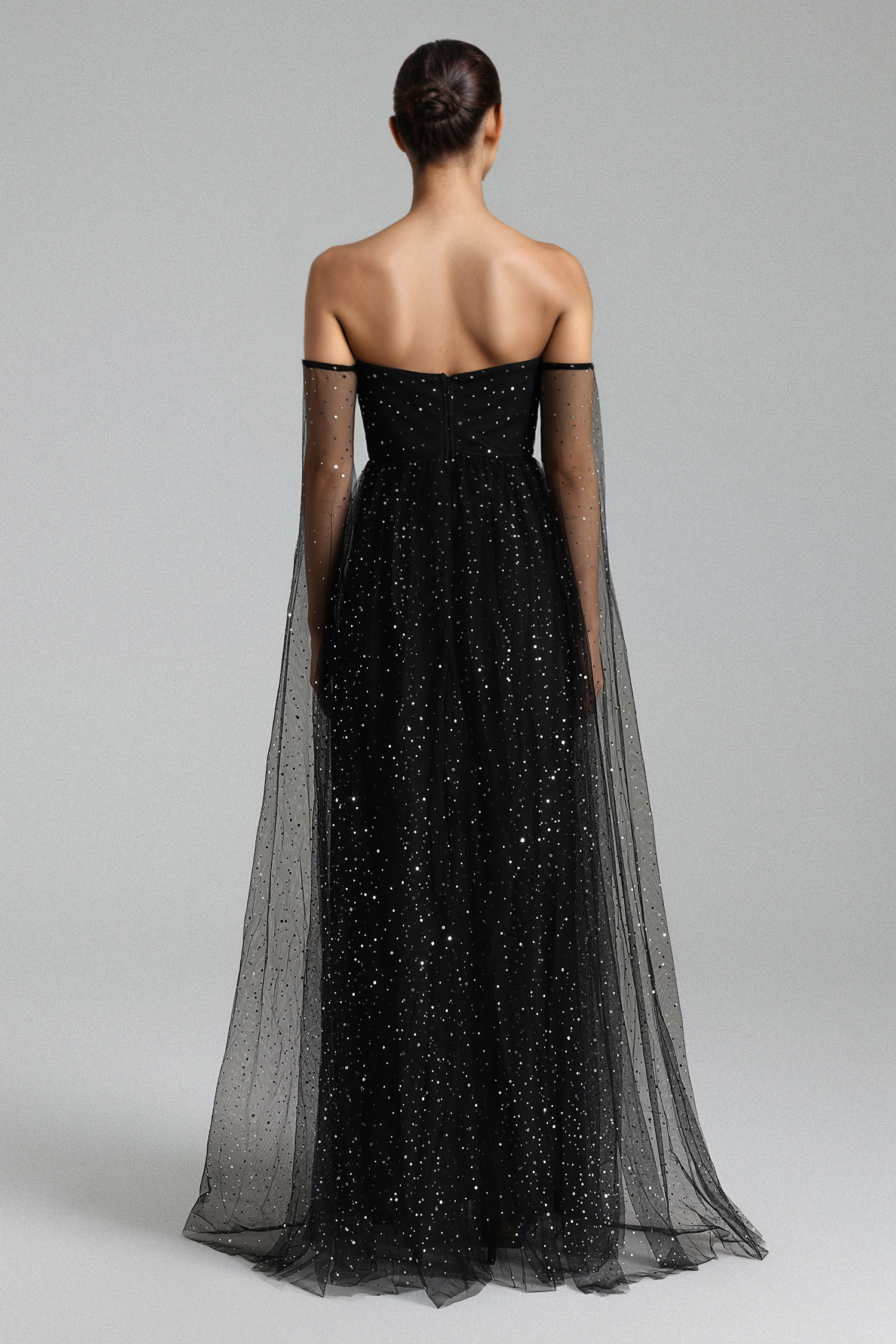 Ente Sequins Mesh Maxi Dress