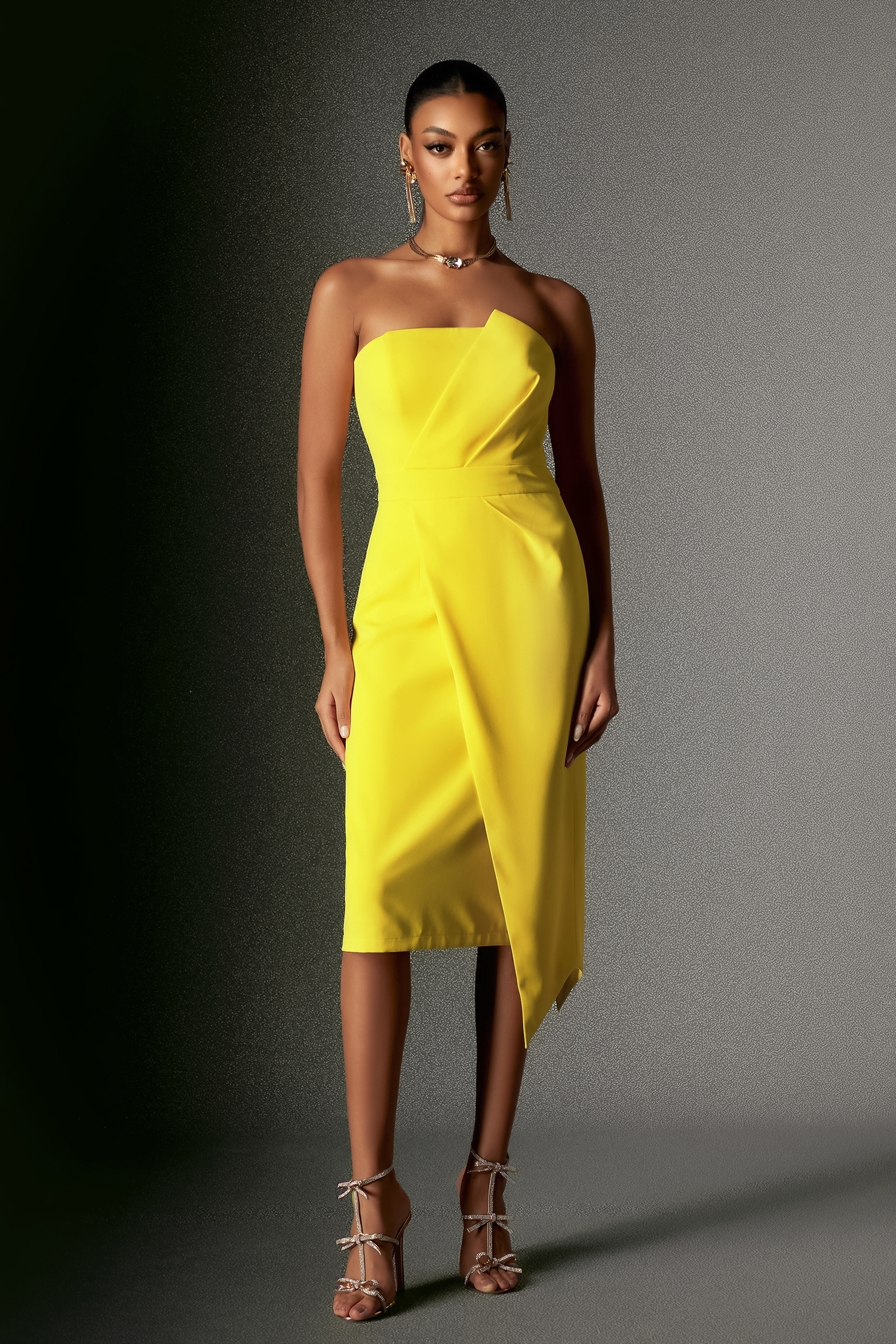 Meryl Strapless Irregular Dress