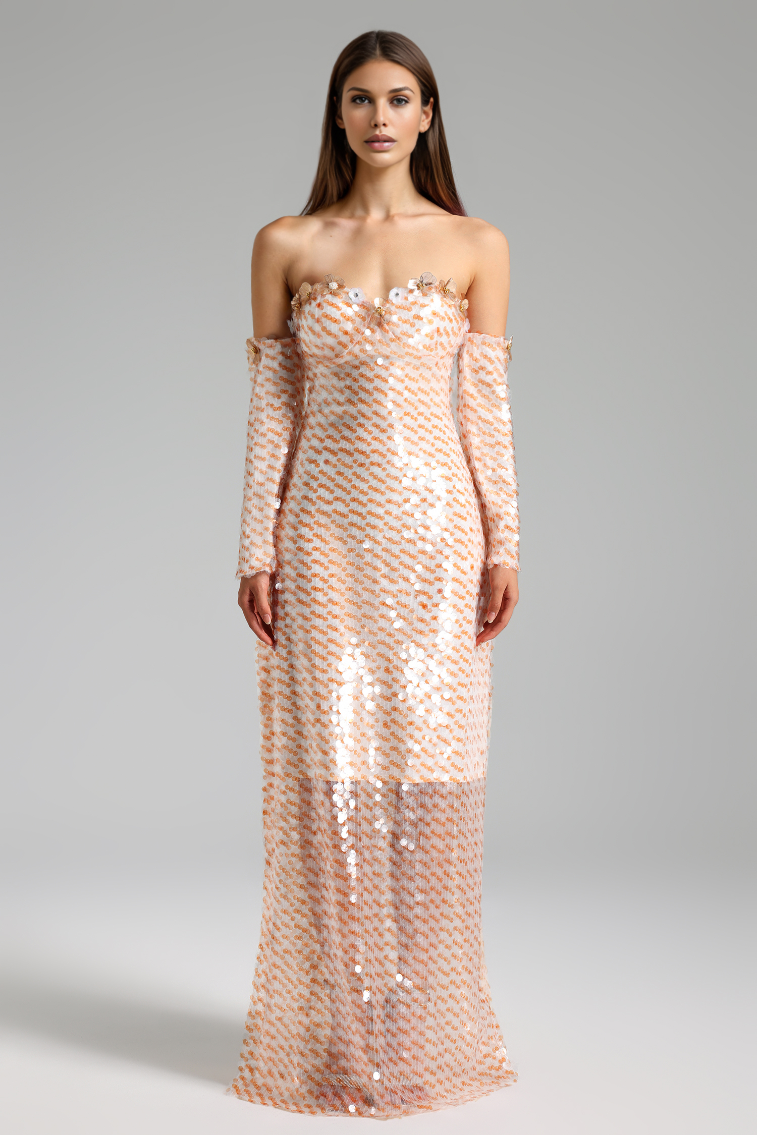 Ferean Flower Tube Midi Dress