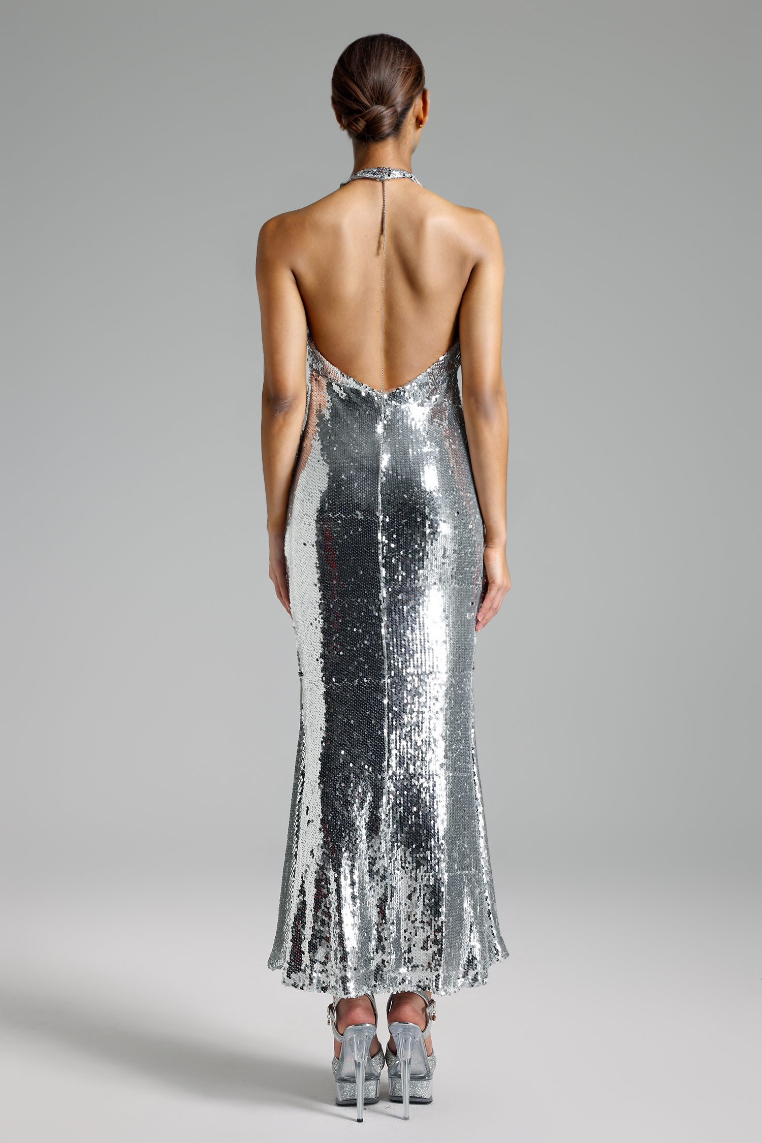 Mishra Halter Neck Sequined Dress