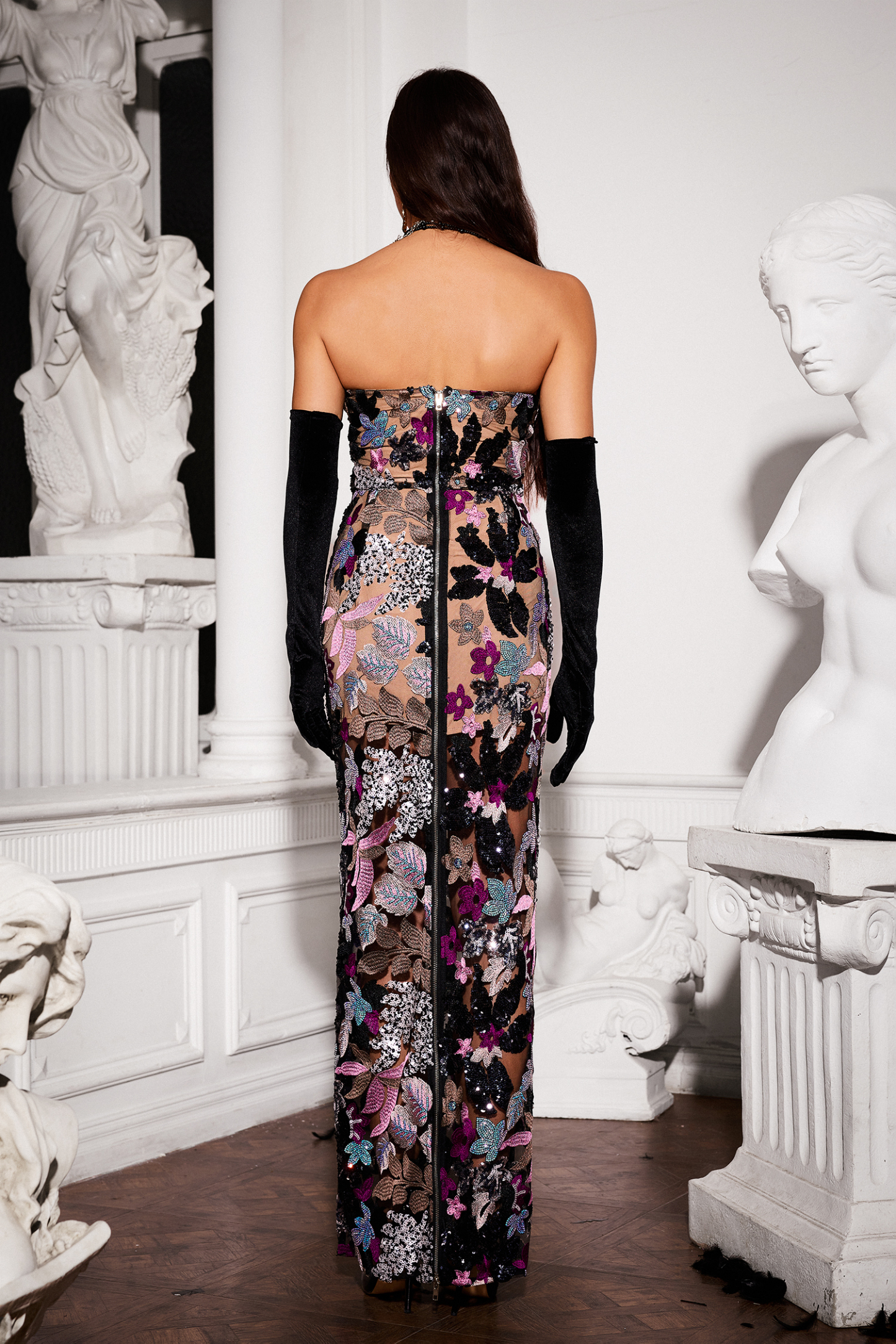 Vivian Floral Sequins Maxi Dress – Bellabarnett