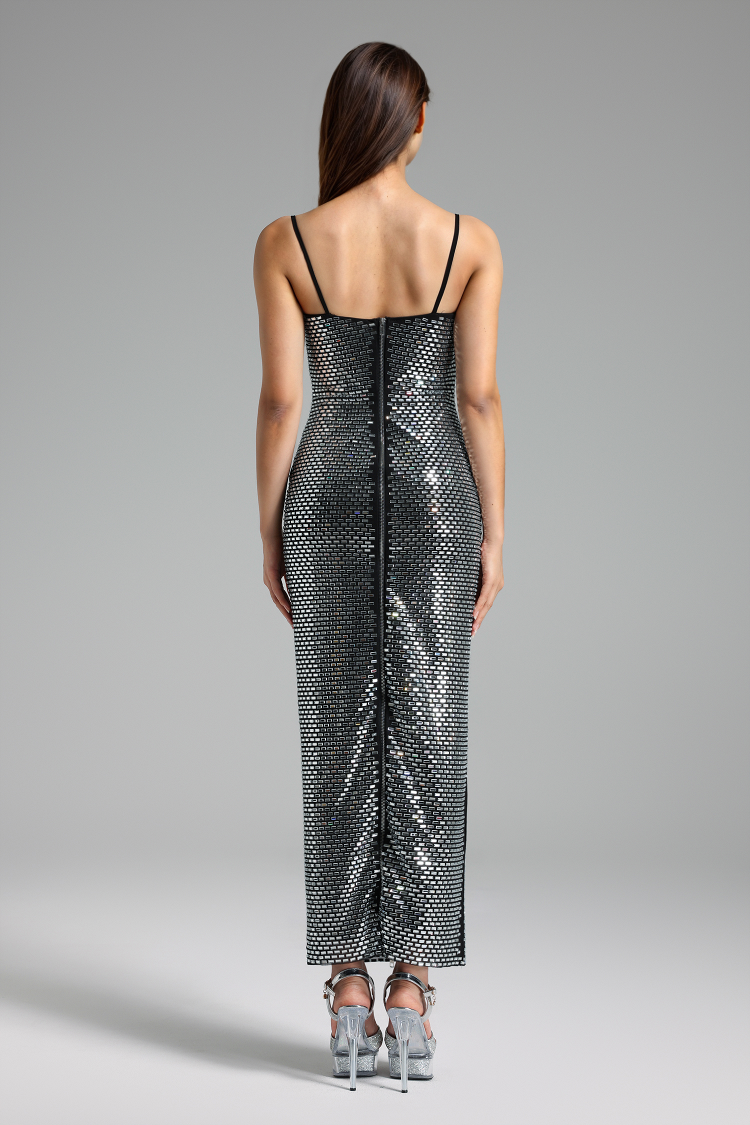 Lazze Sleeveless Diamond Maxi Dress