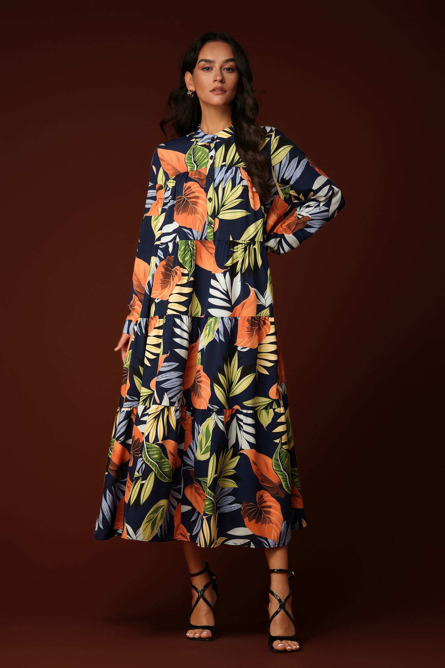 Sequoya Long Sleeves Maxi Dress