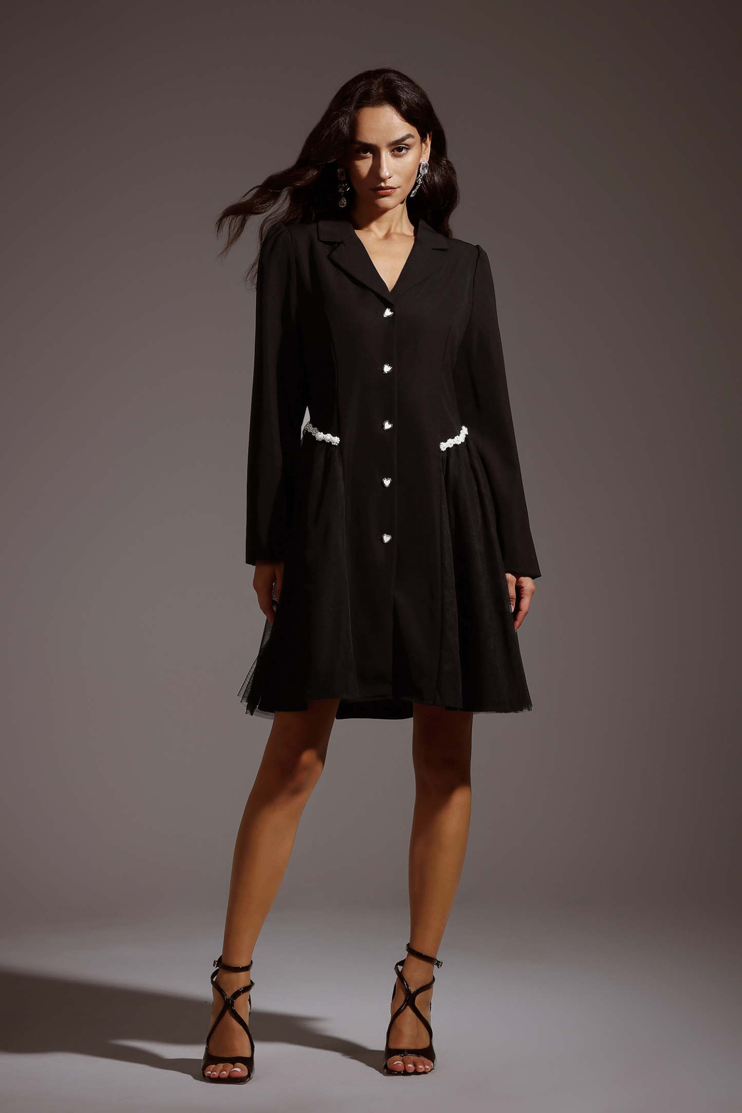 Fanya V-neck Long Sleeves Midi Dress
